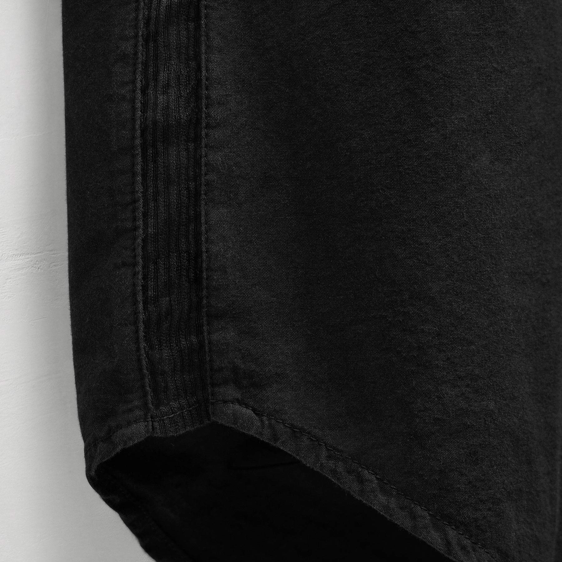 Textured Cotton Oversized Shirt - Black