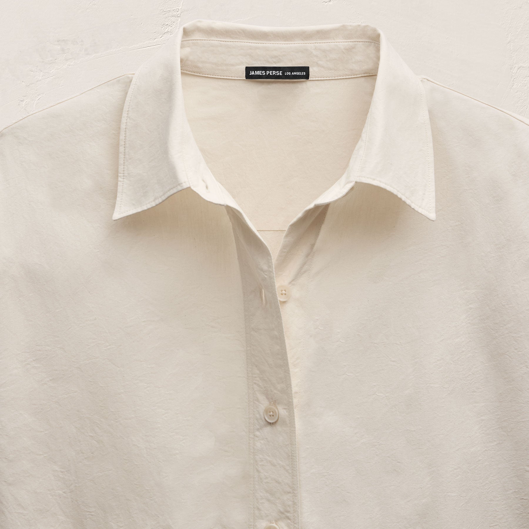 Textured Cotton Oversized Shirt - Ivory