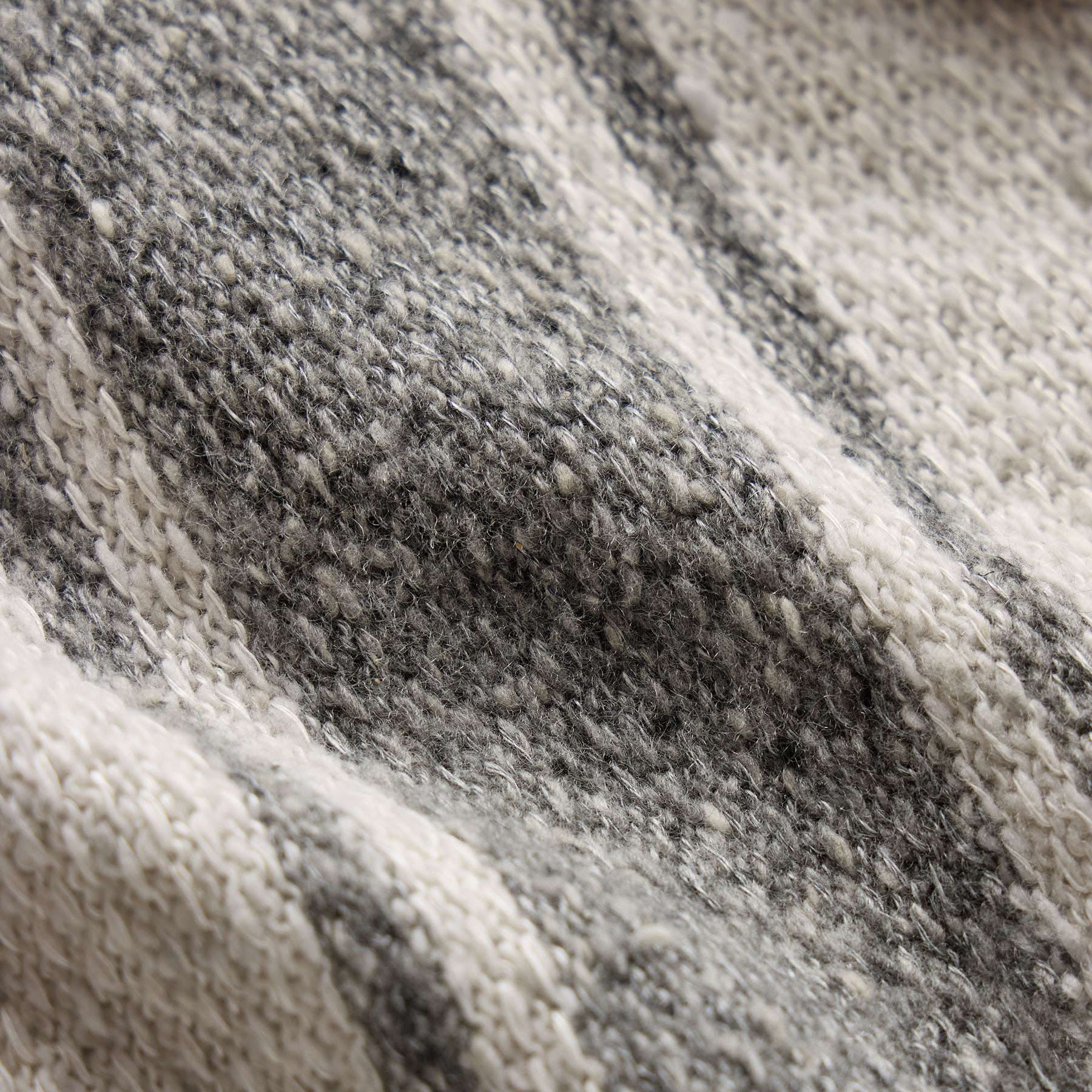 Baja Stripe Cashmere Cardigan - Heather Grey/Pearl
