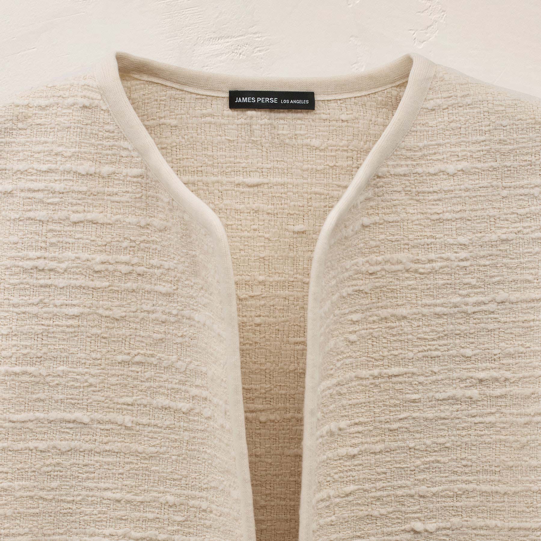 Cropped Boucle Open Jacket - Natural
