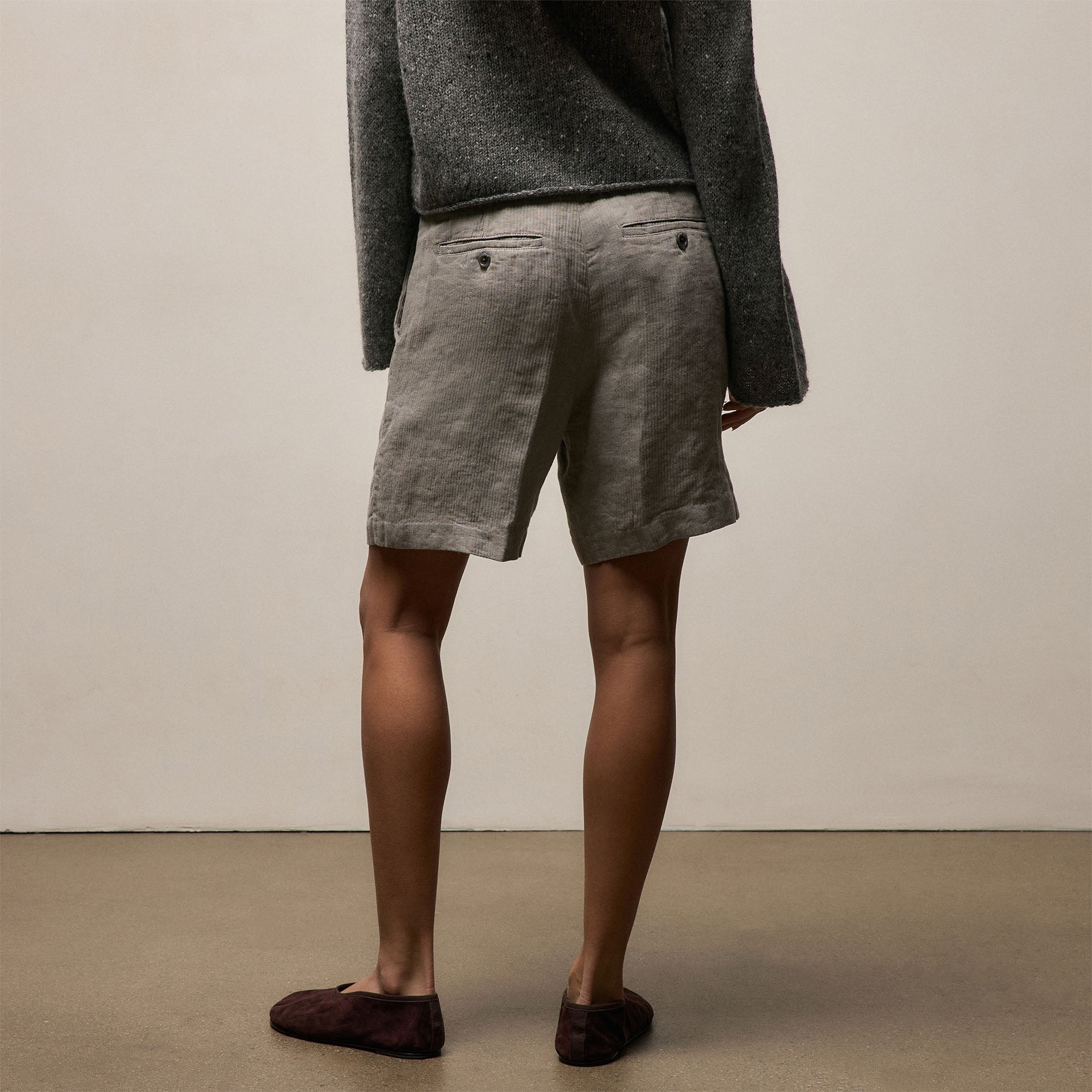 Playa Linen Bermuda Short - Fog