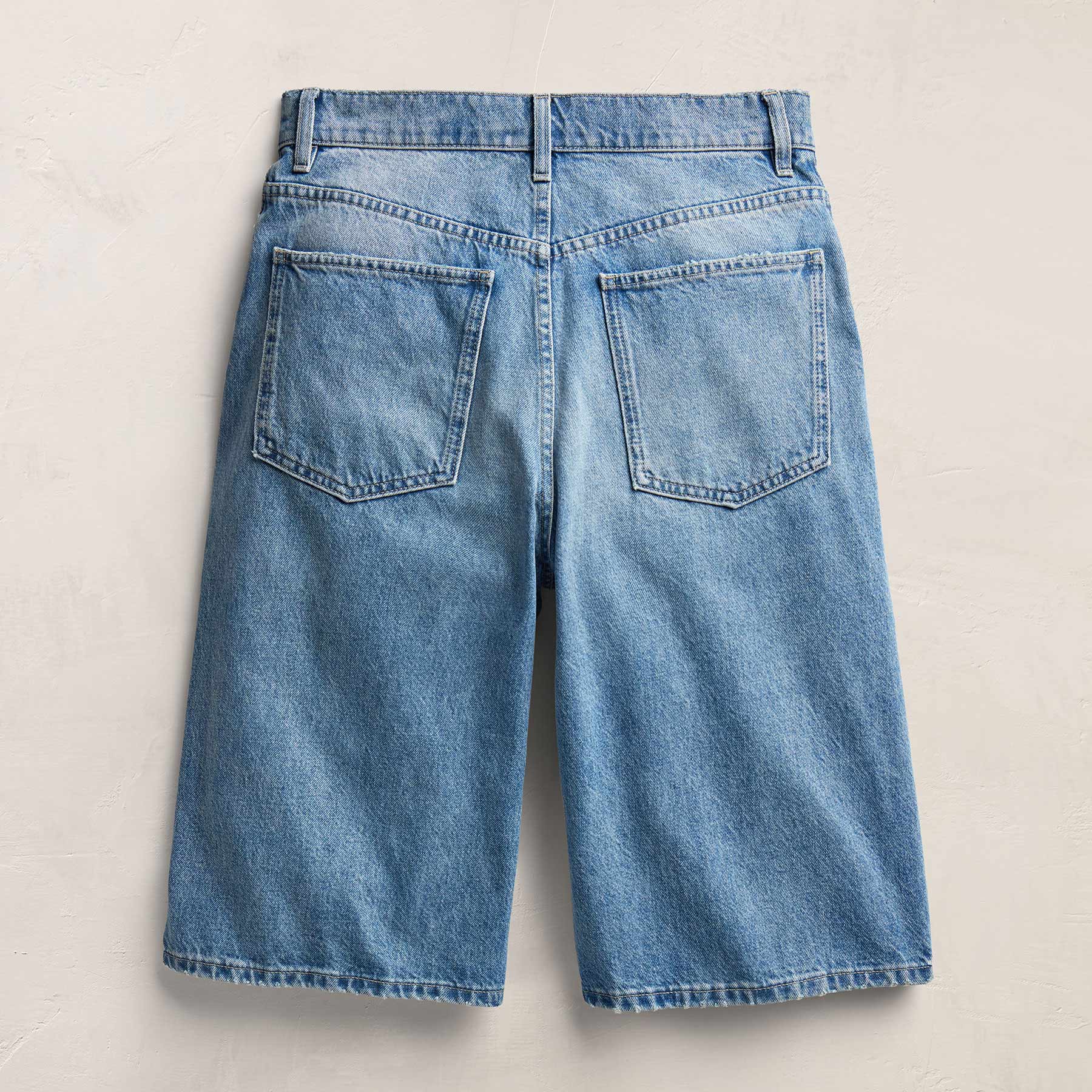 Denim Wide Leg Bermuda Short - Sky Wash