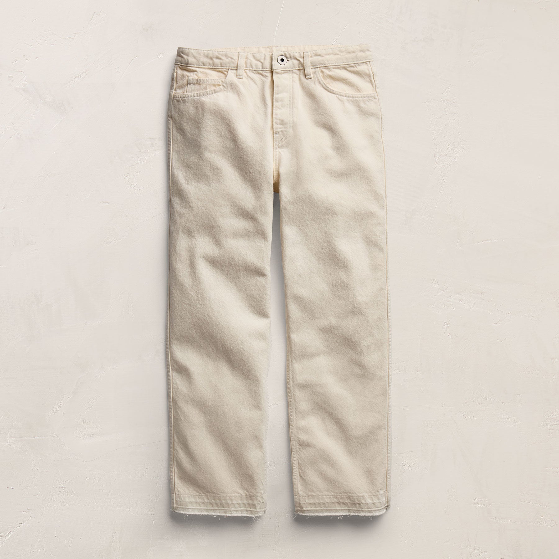 Relaxed Straight Cropped Jean - Ecru