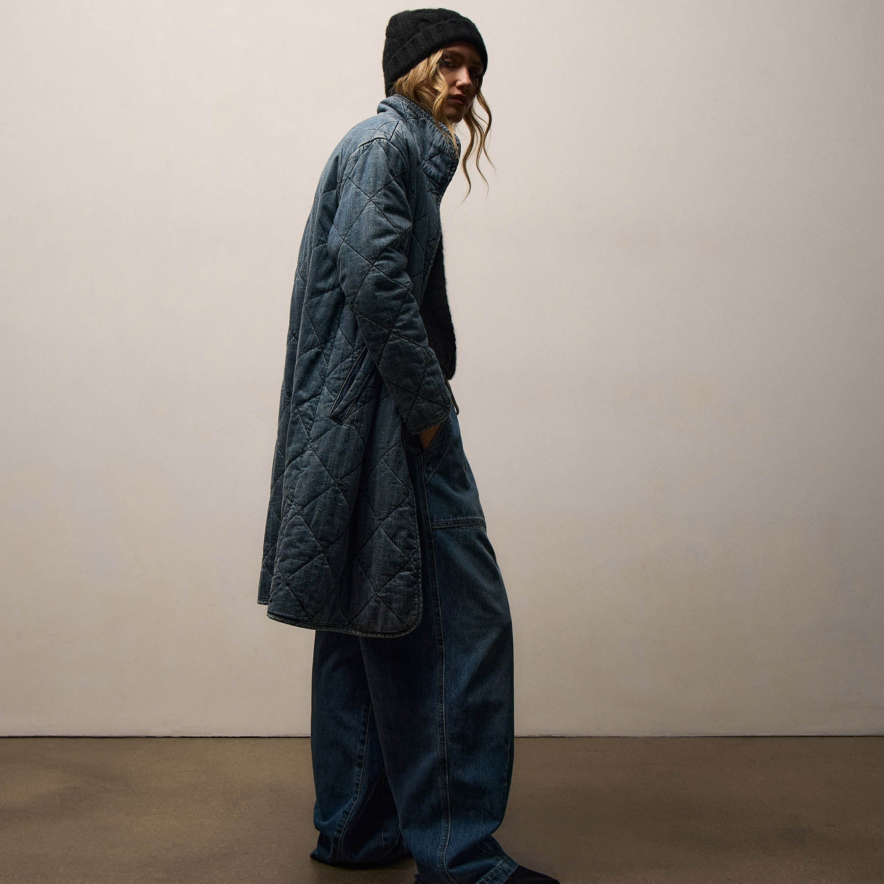 Denim Quilted Jacket - Medium Wash