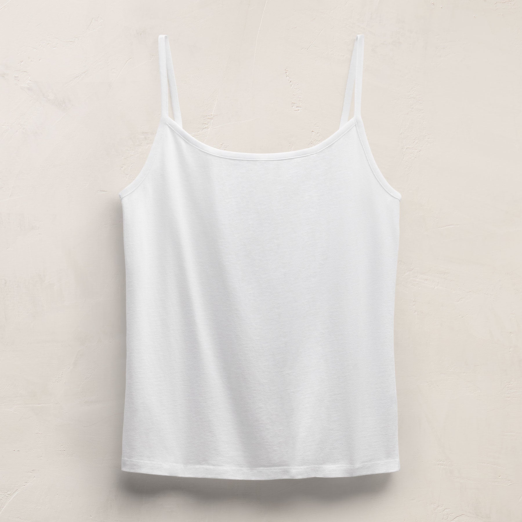 Wide Neck Tank Top - White