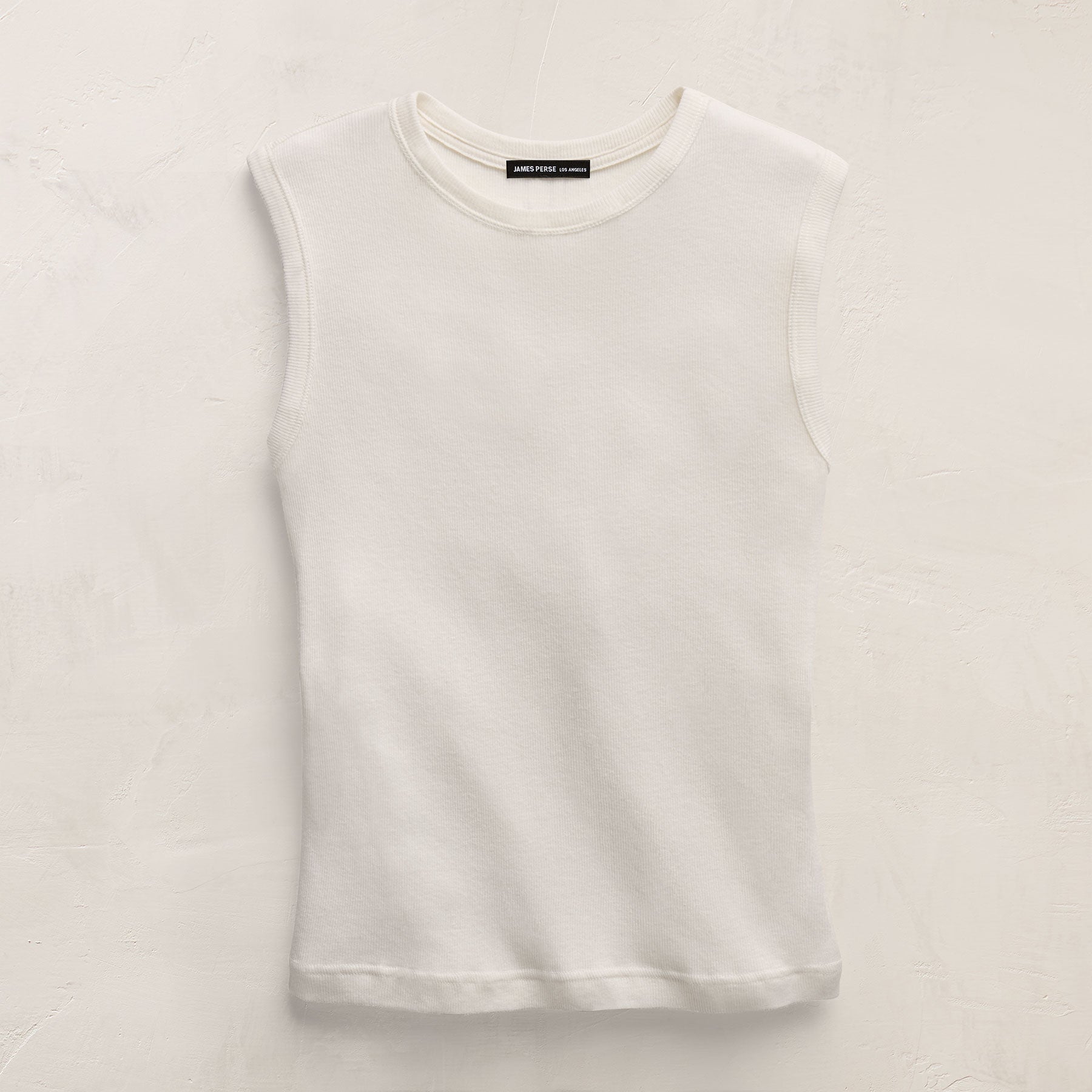 Cotton Cashmere Rib Tank - Off White