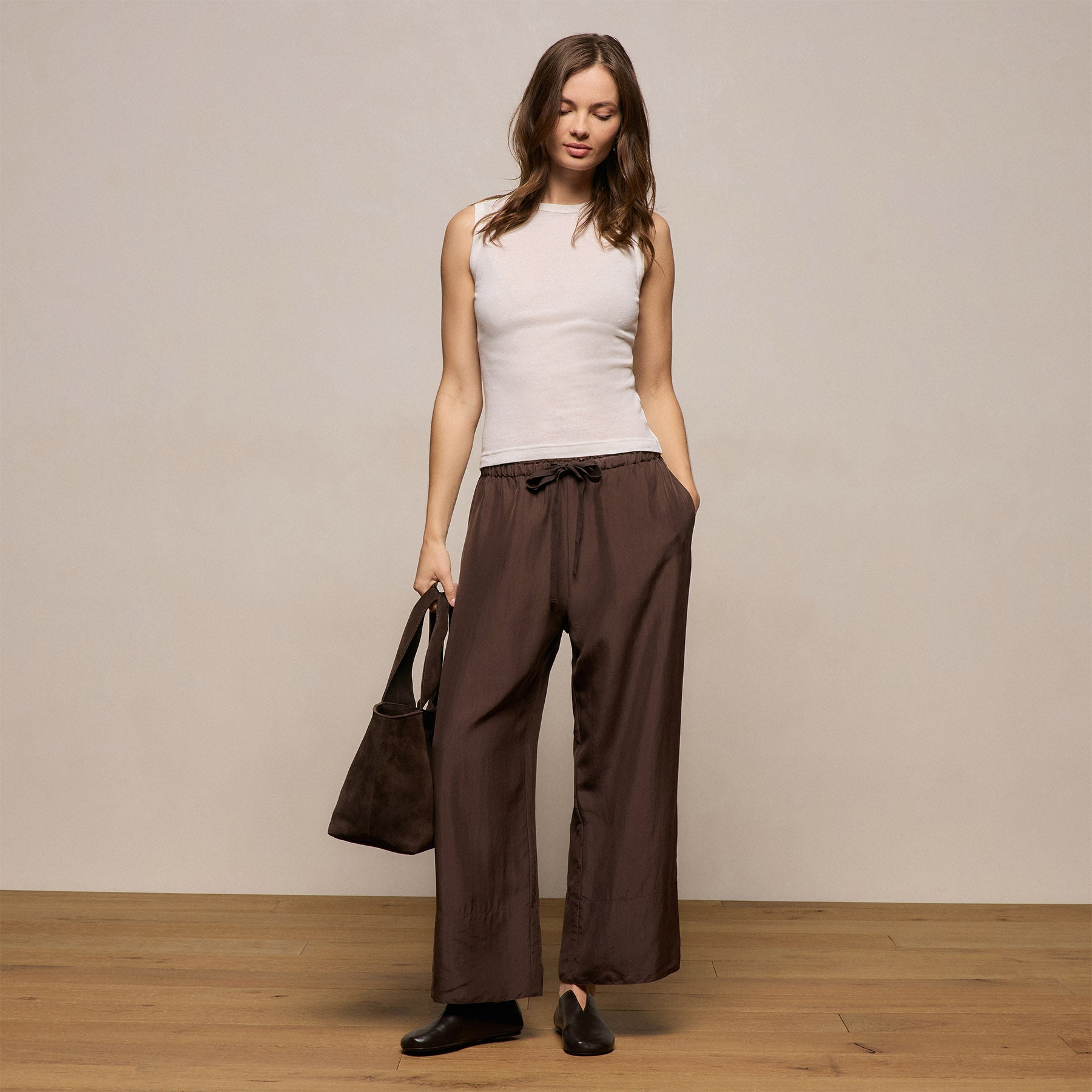 Cotton Cashmere Rib Tank - Off White