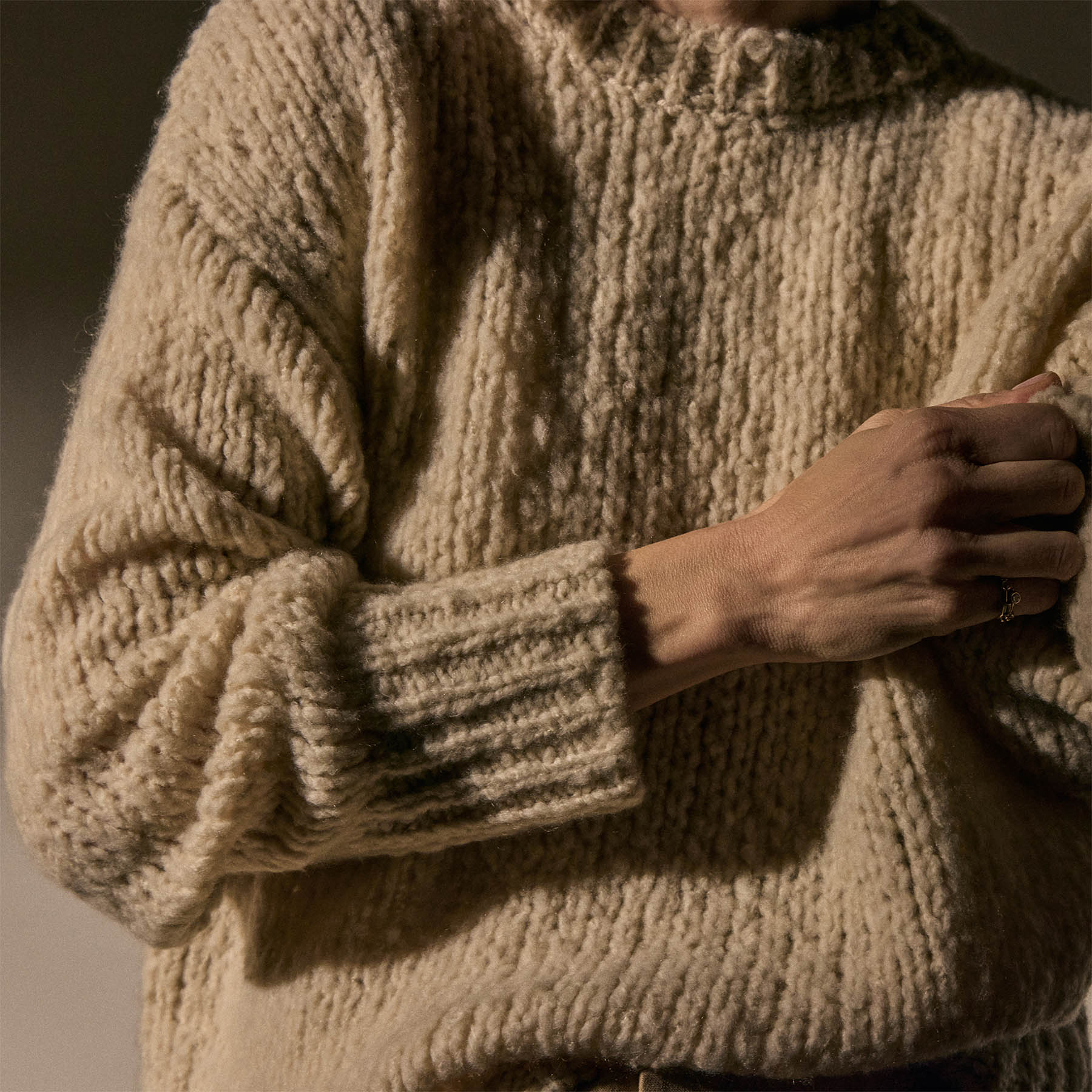 Cashmere Silk Crew Neck - Biscotti