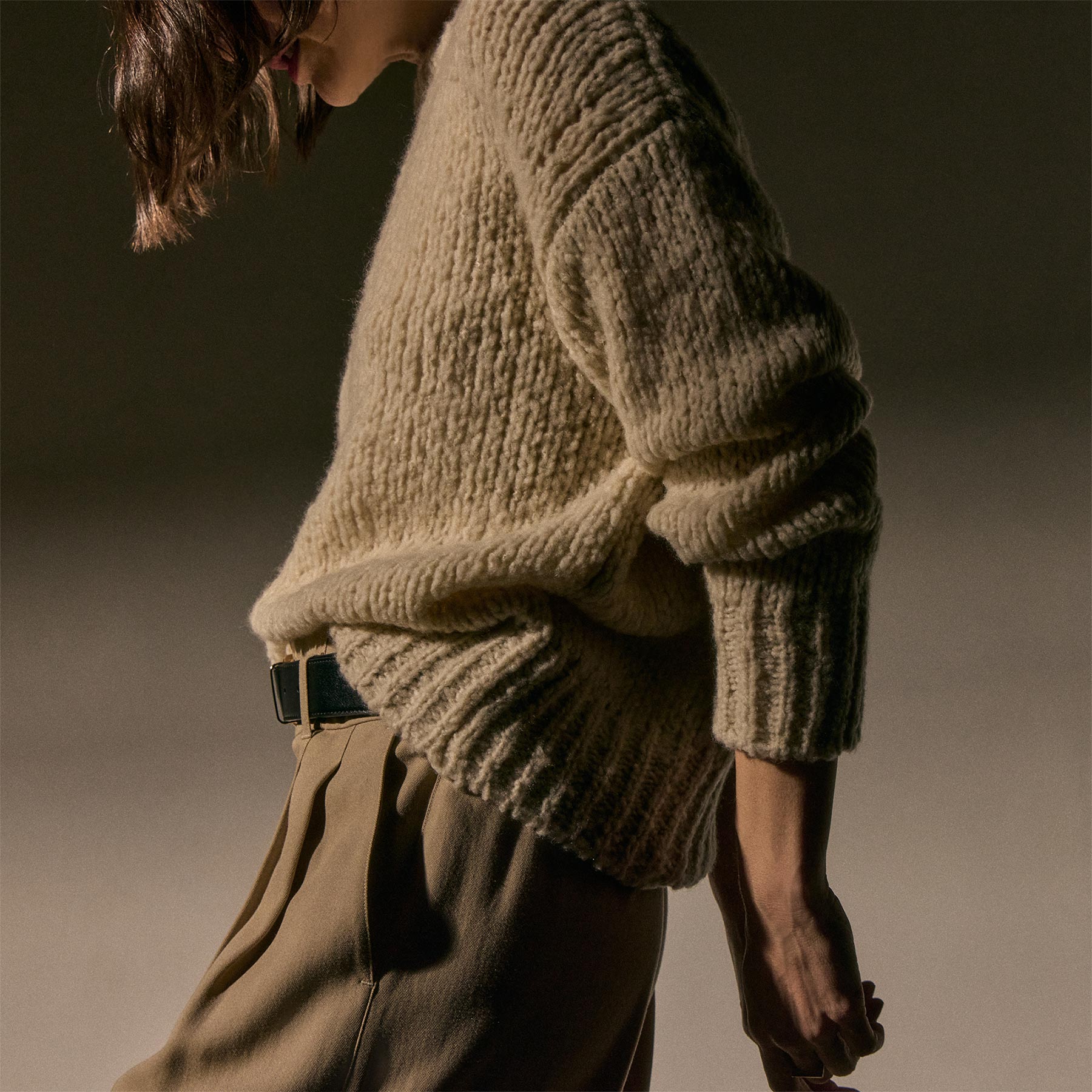 Cashmere Silk Crew Neck - Biscotti