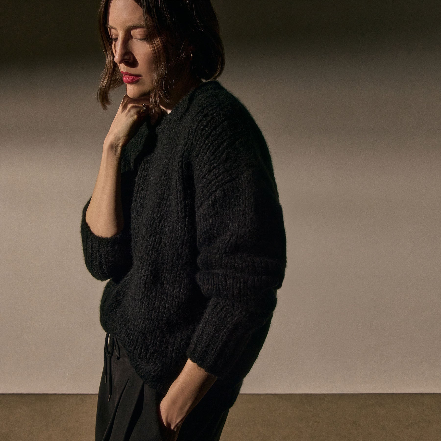 Cashmere Silk Crew Neck - Black