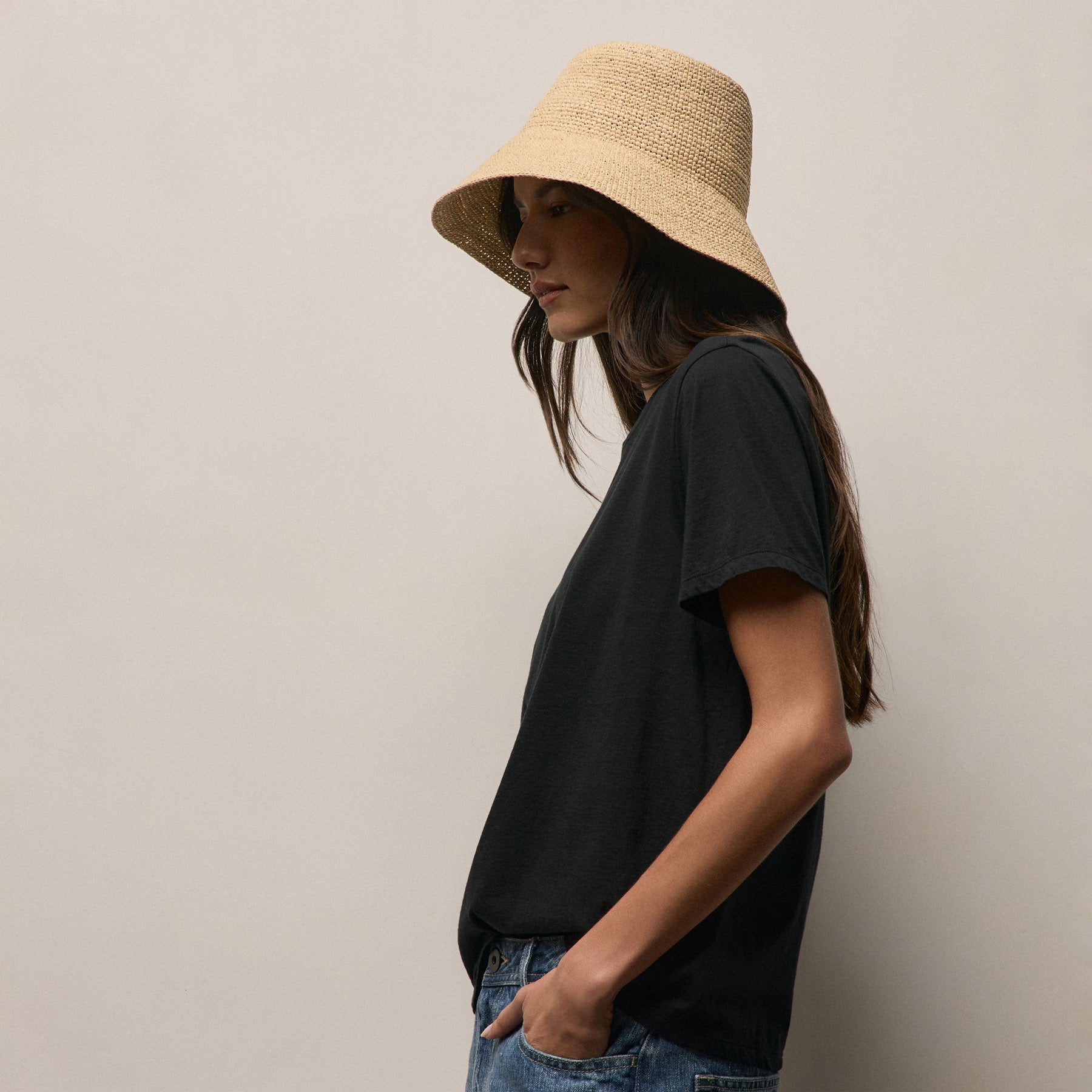 Luxe Lotus Jersey Crew - Black