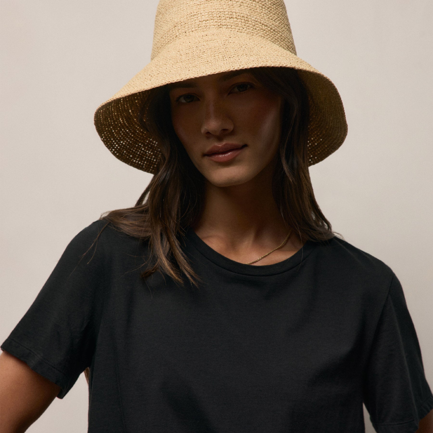 Luxe Lotus Jersey Crew - Black