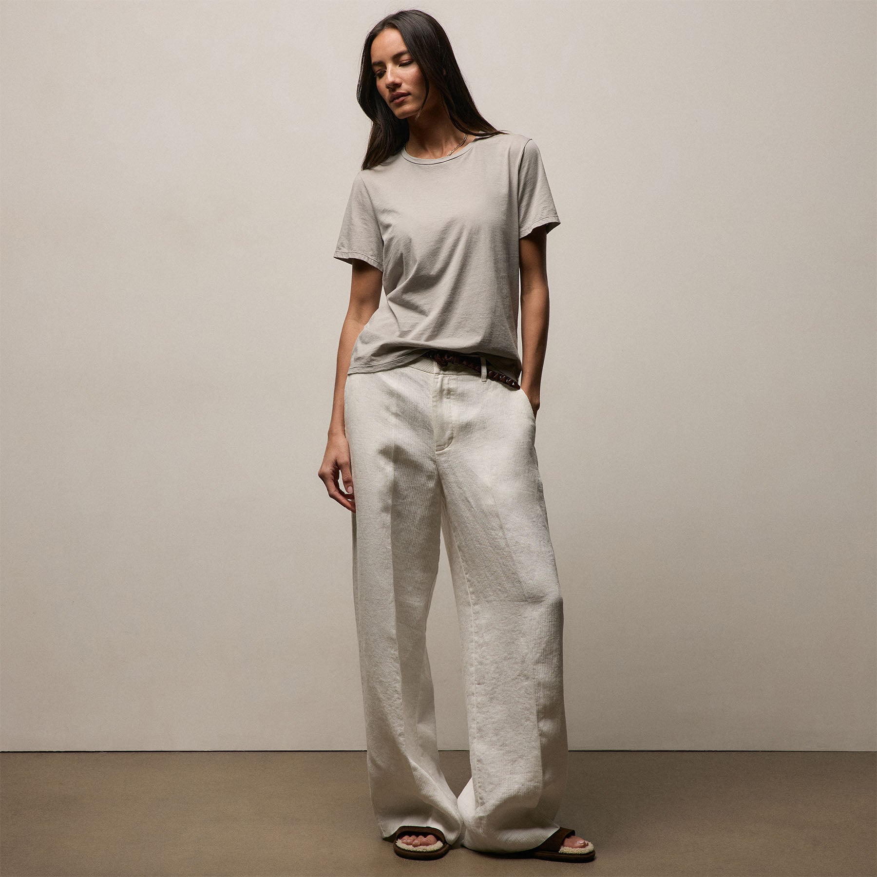 Luxe Lotus Jersey Crew - Fog
