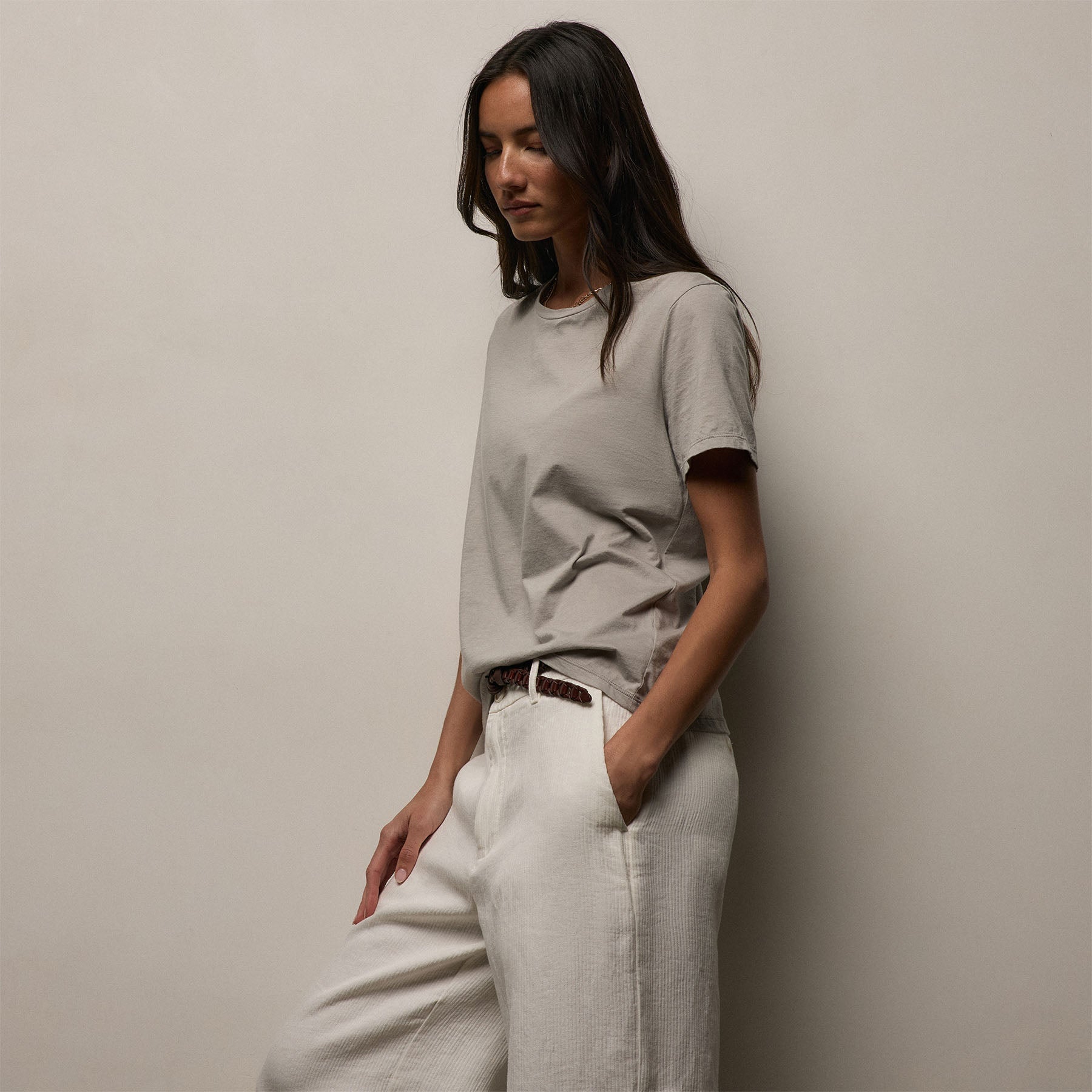 Luxe Lotus Jersey Crew - Fog