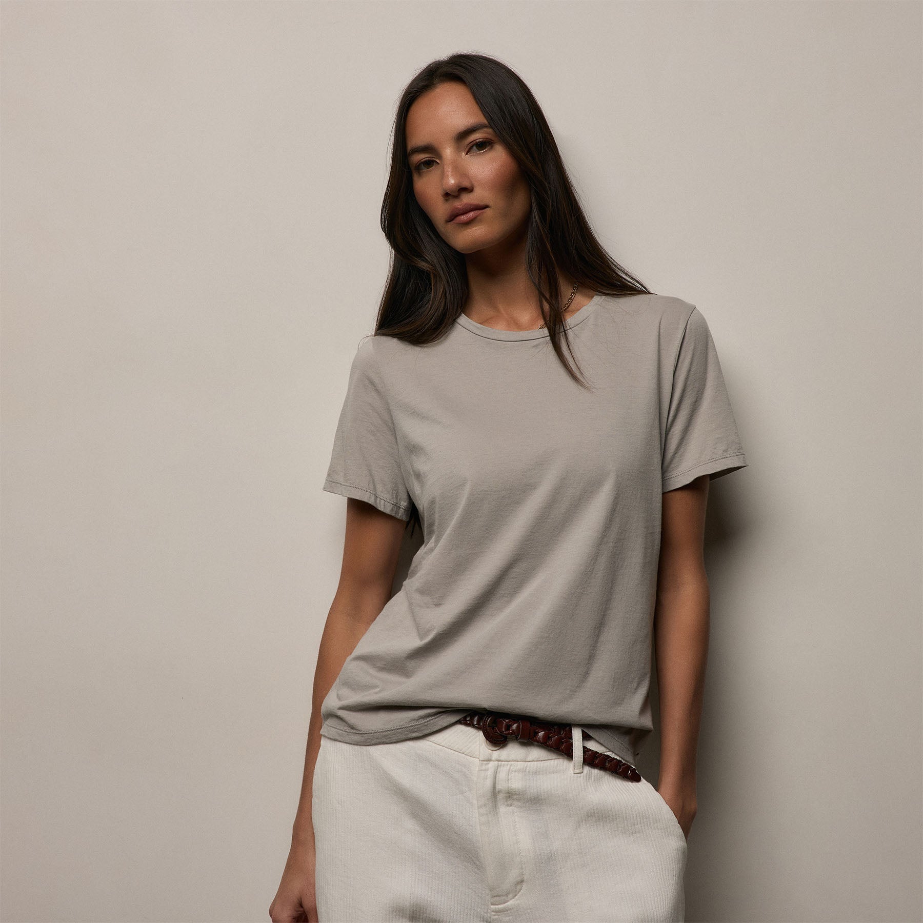 Luxe Lotus Jersey Crew - Fog