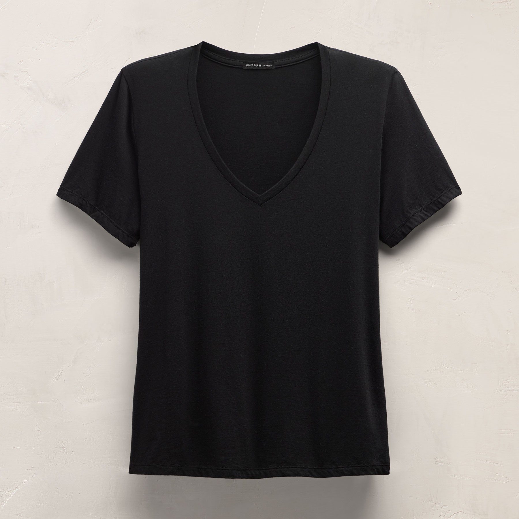 Luxe Lotus Jersey V Neck - Black