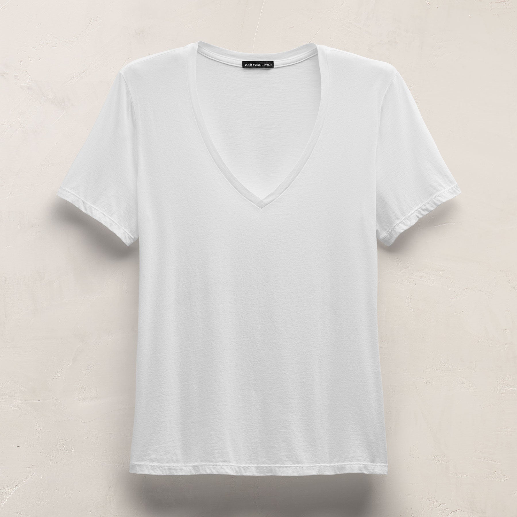Luxe Lotus Jersey V Neck - White