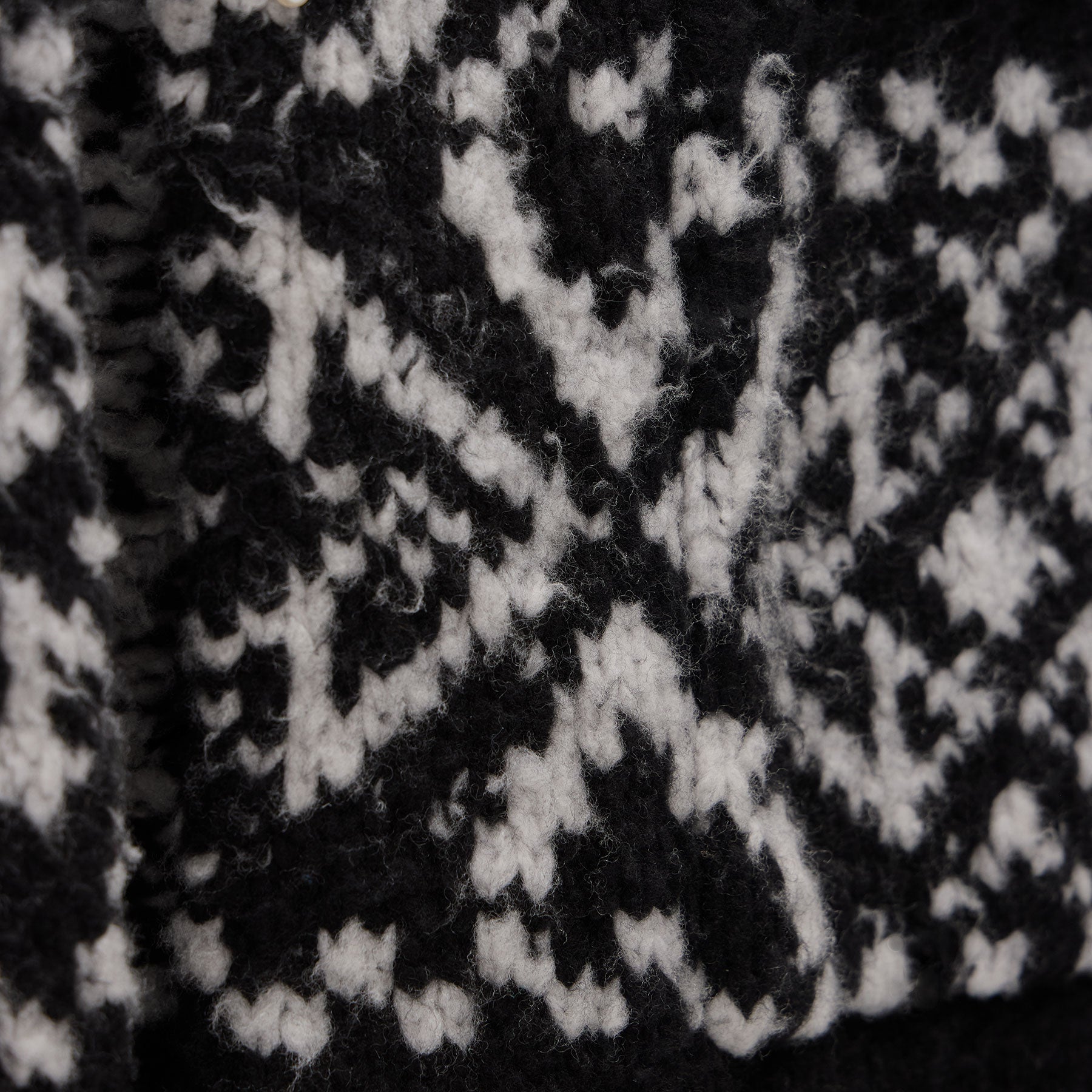 Chalet Intarsia Cardigan - Black/Heather Grey