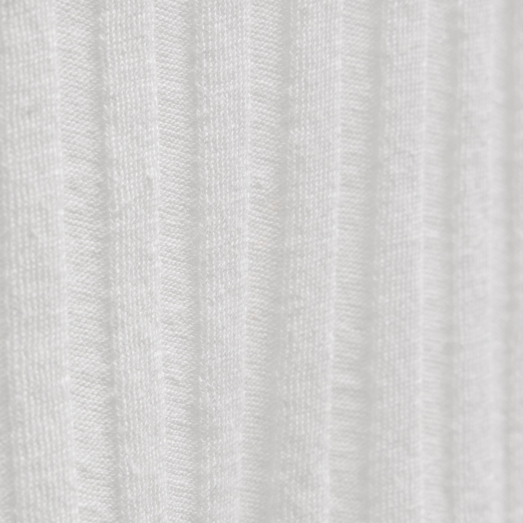 Linen Cotton Ribbed Polo Sweater - White