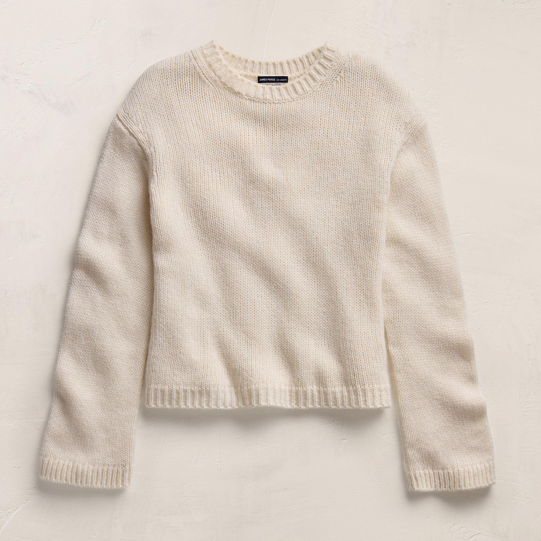 Chunky Italian Spun Cashmere Crew - Ivory