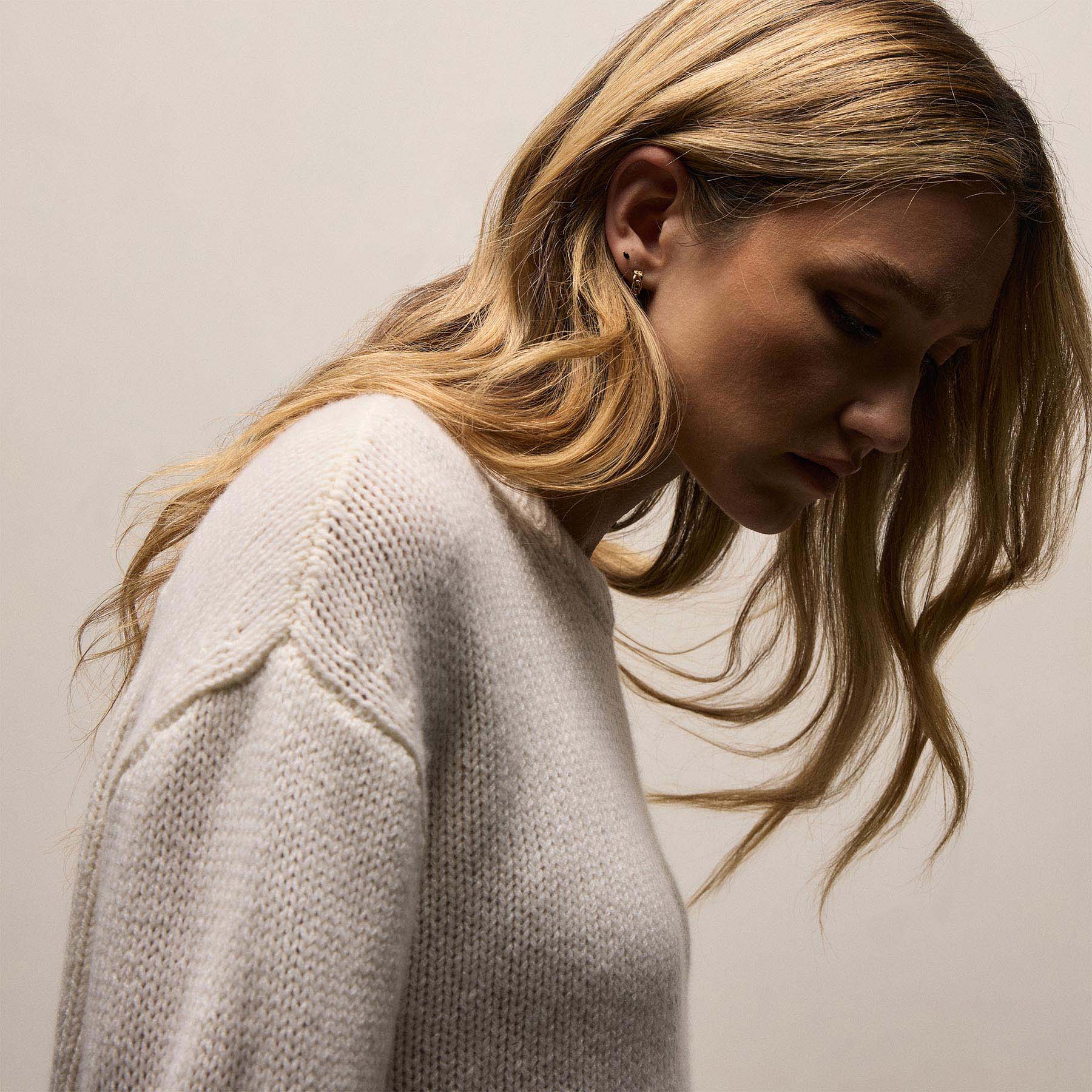 Chunky Italian Spun Cashmere Crew - Ivory