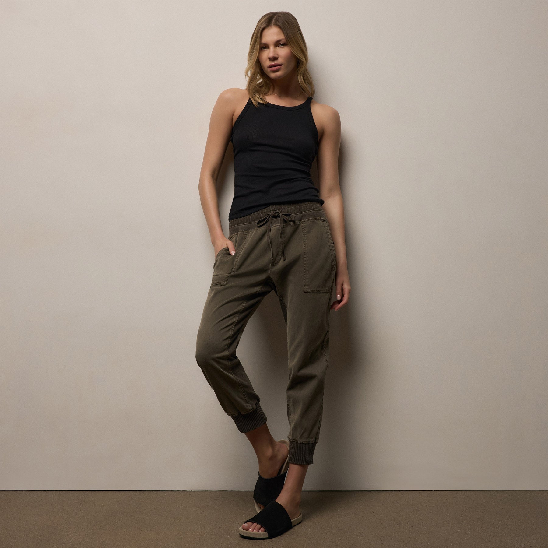 Mixed Media Pant - Army Green Pigment