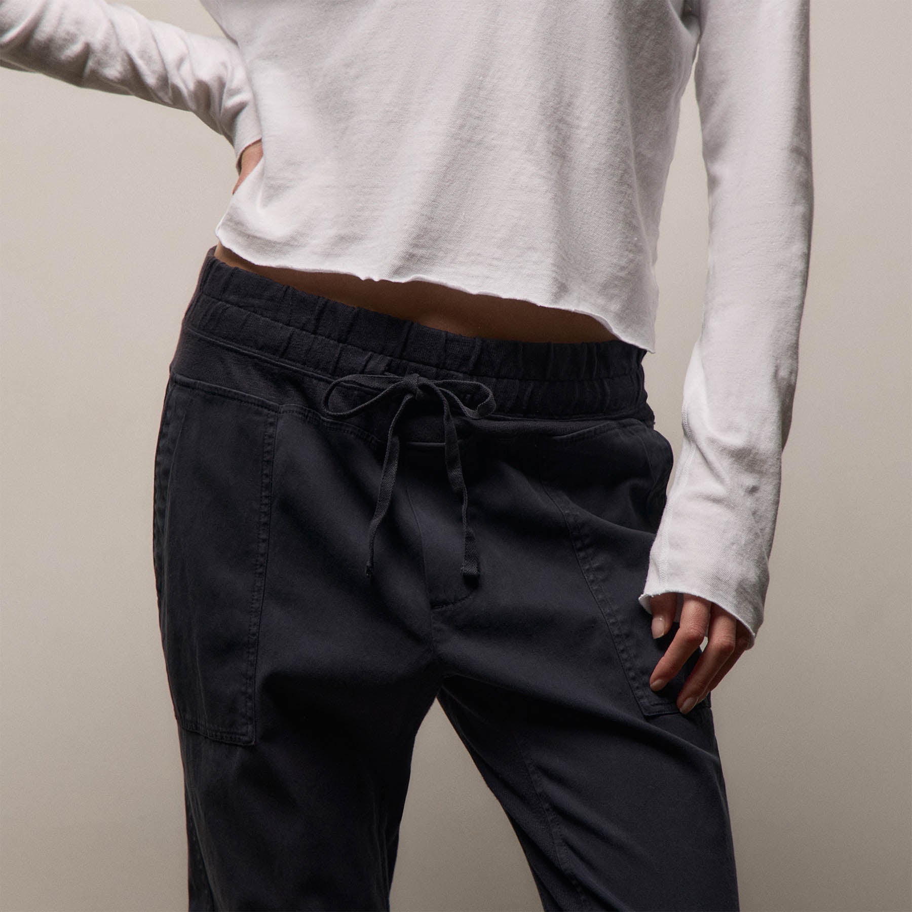Mixed Media Pant - French Navy
