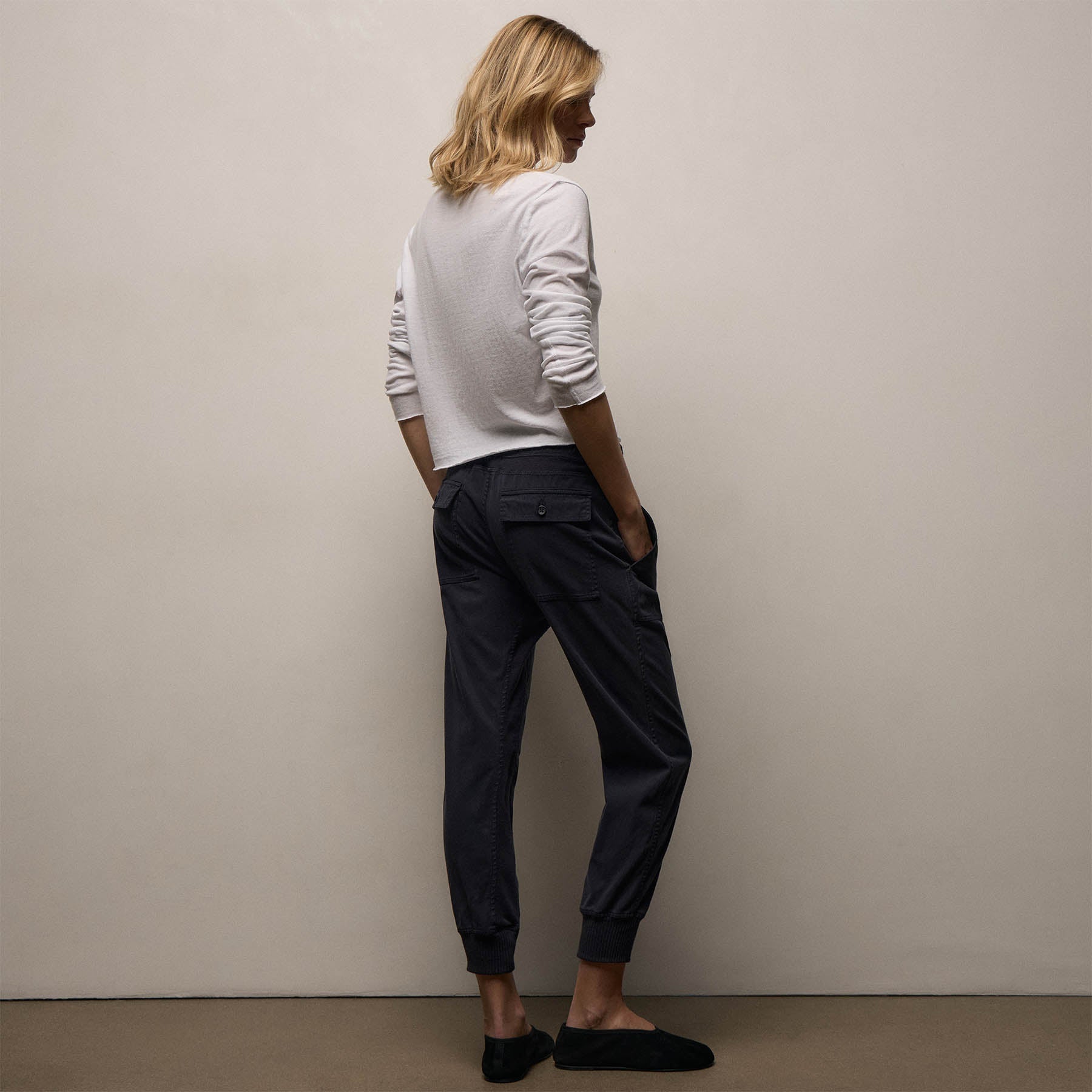 Mixed Media Pant - French Navy