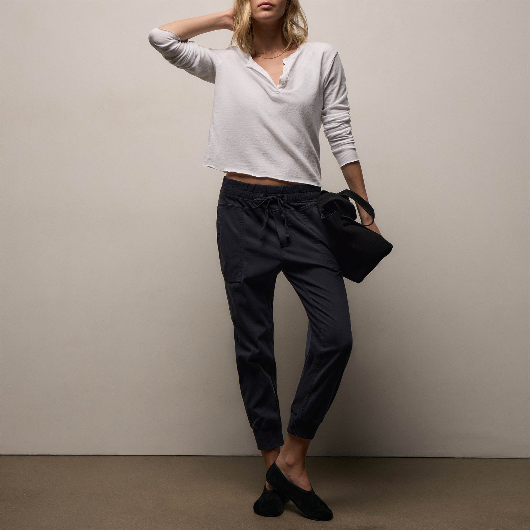 Mixed Media Pant - French Navy