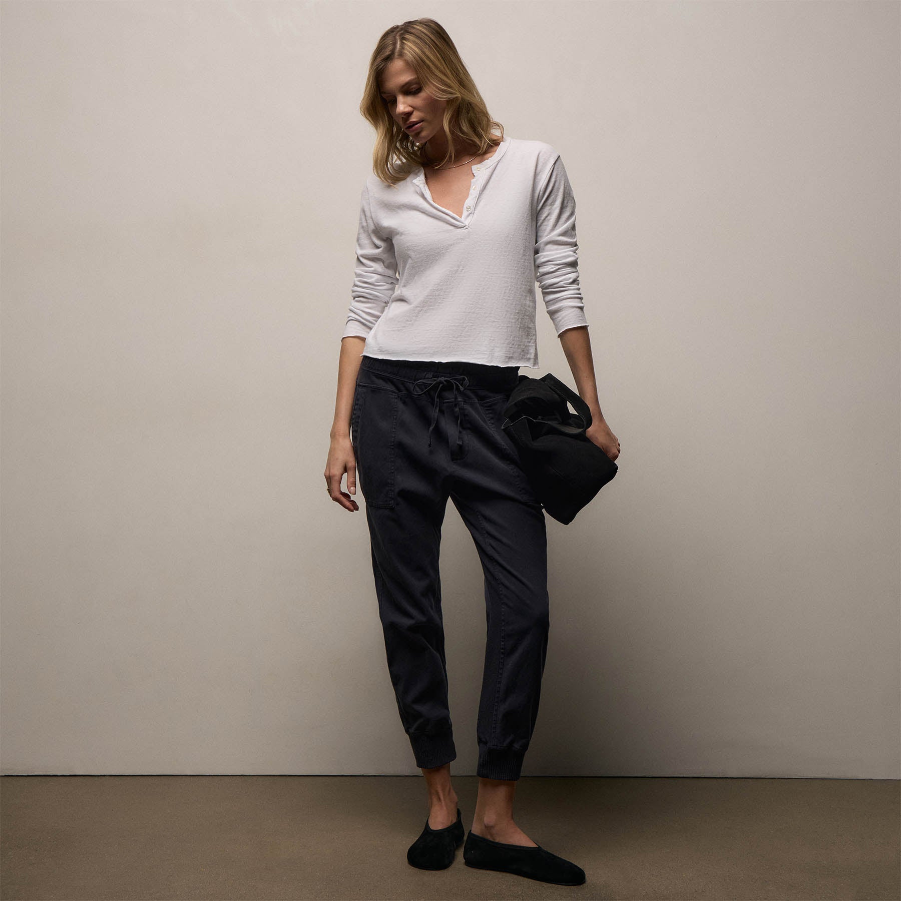 Mixed Media Pant - French Navy