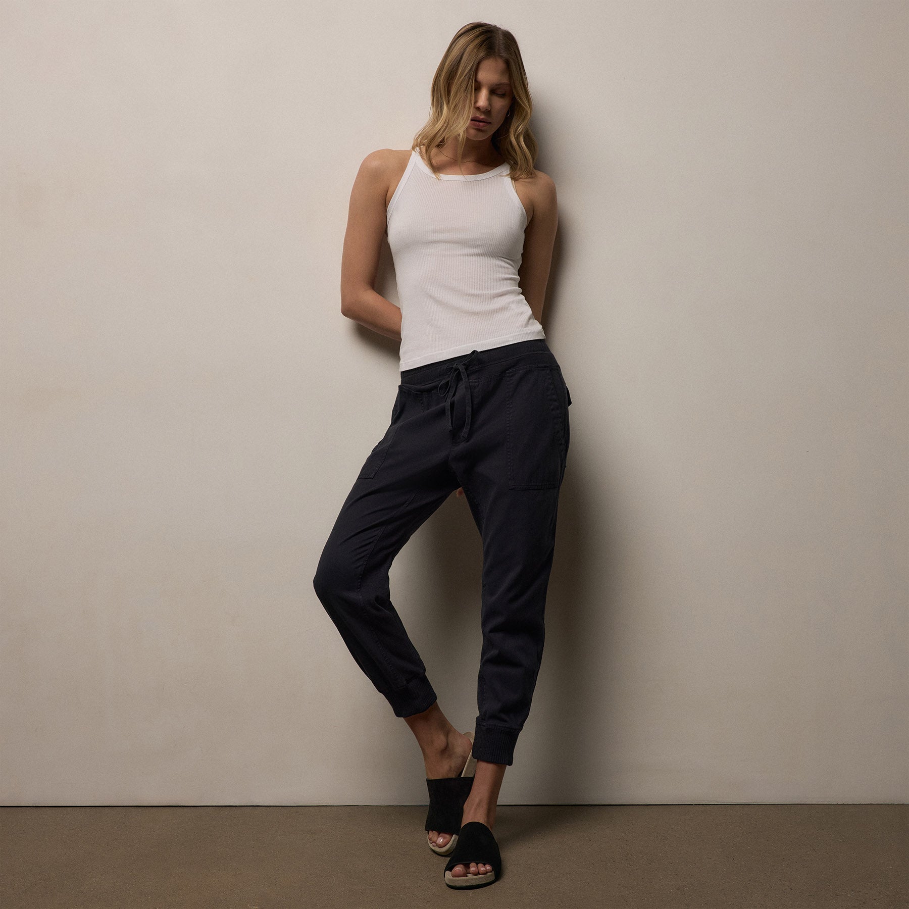 Mixed Media Pant - French Navy