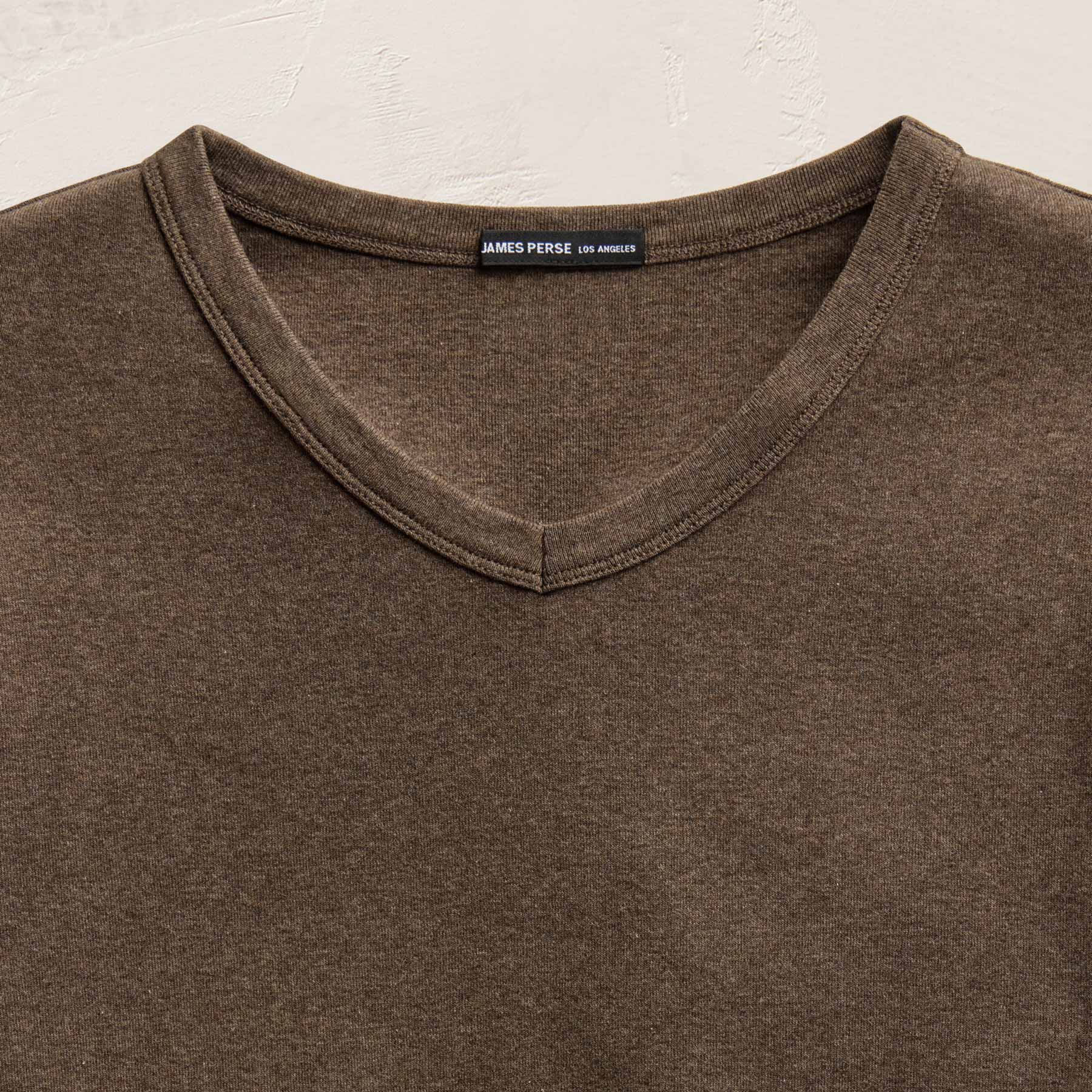 Compact Cotton Baby V Tee - Brown Melange