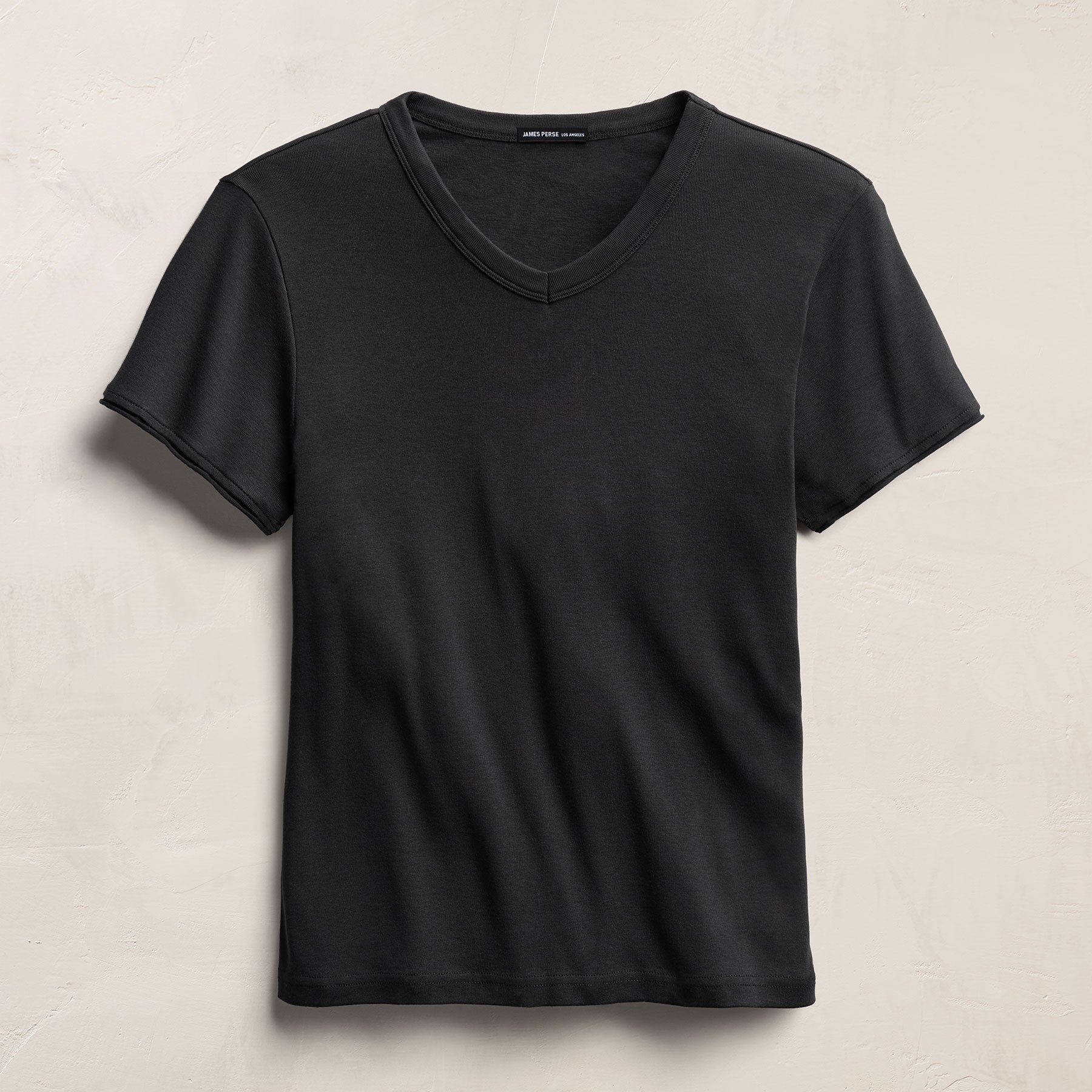 Compact Cotton Baby V Tee - Washed Black