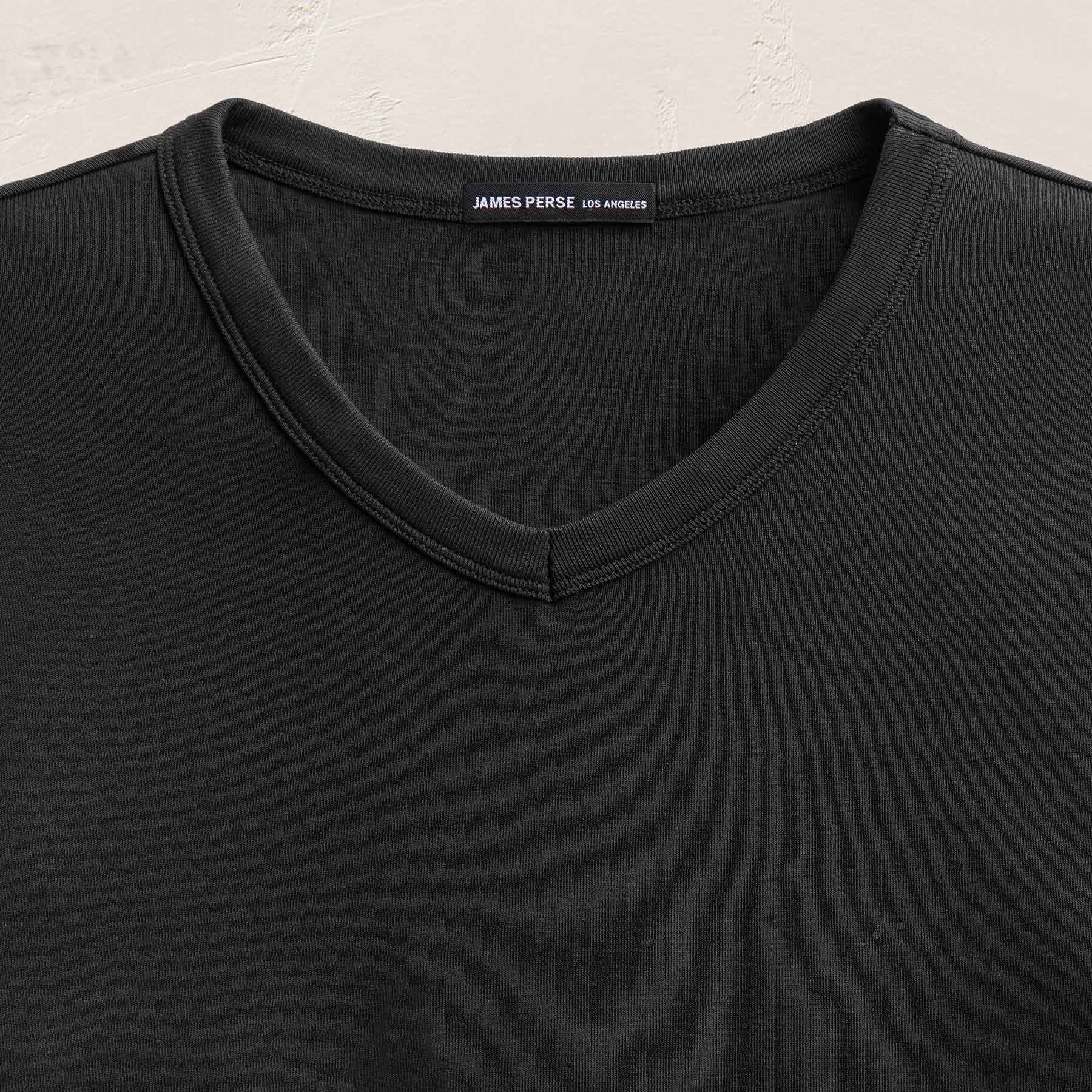 Compact Cotton Baby V Tee - Washed Black