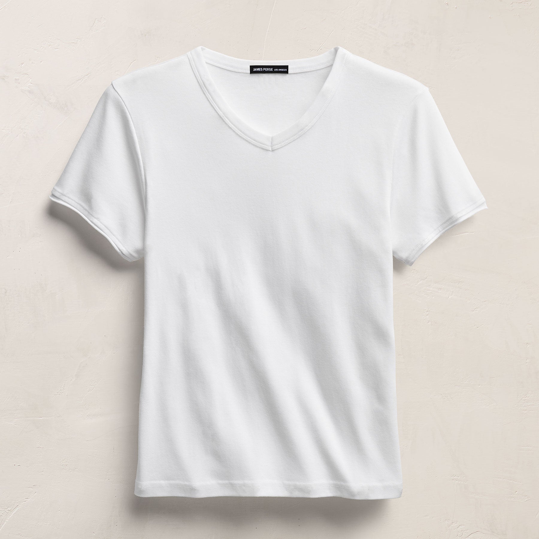 Compact Cotton Baby V Tee - White