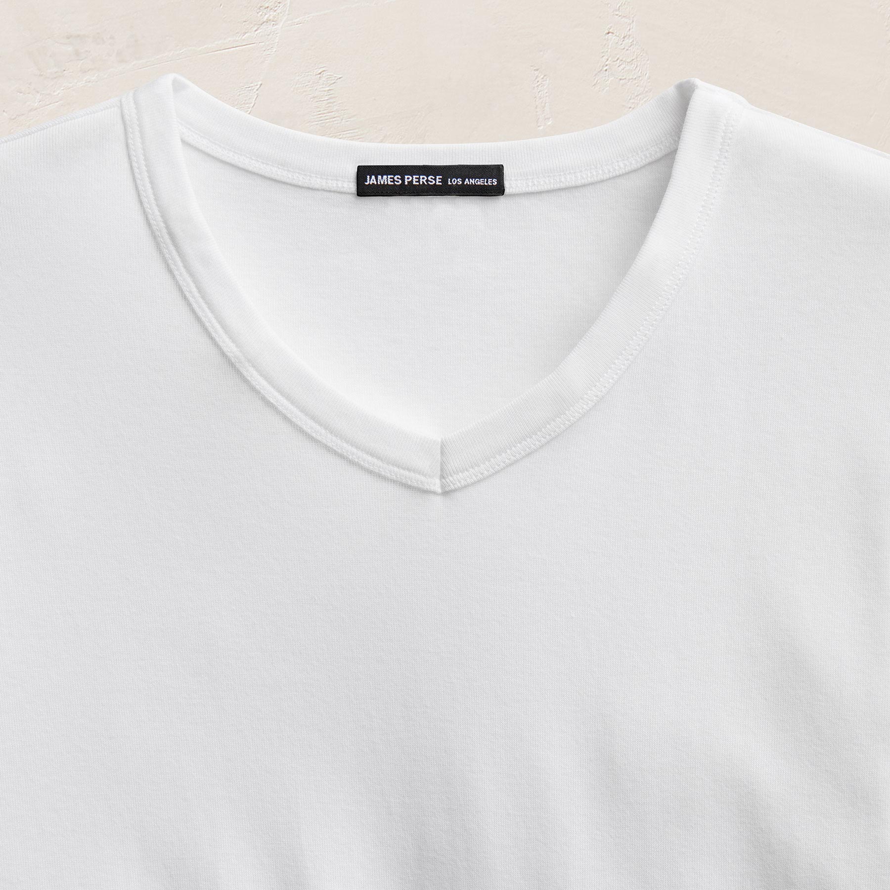 Compact Cotton Baby V Tee - White