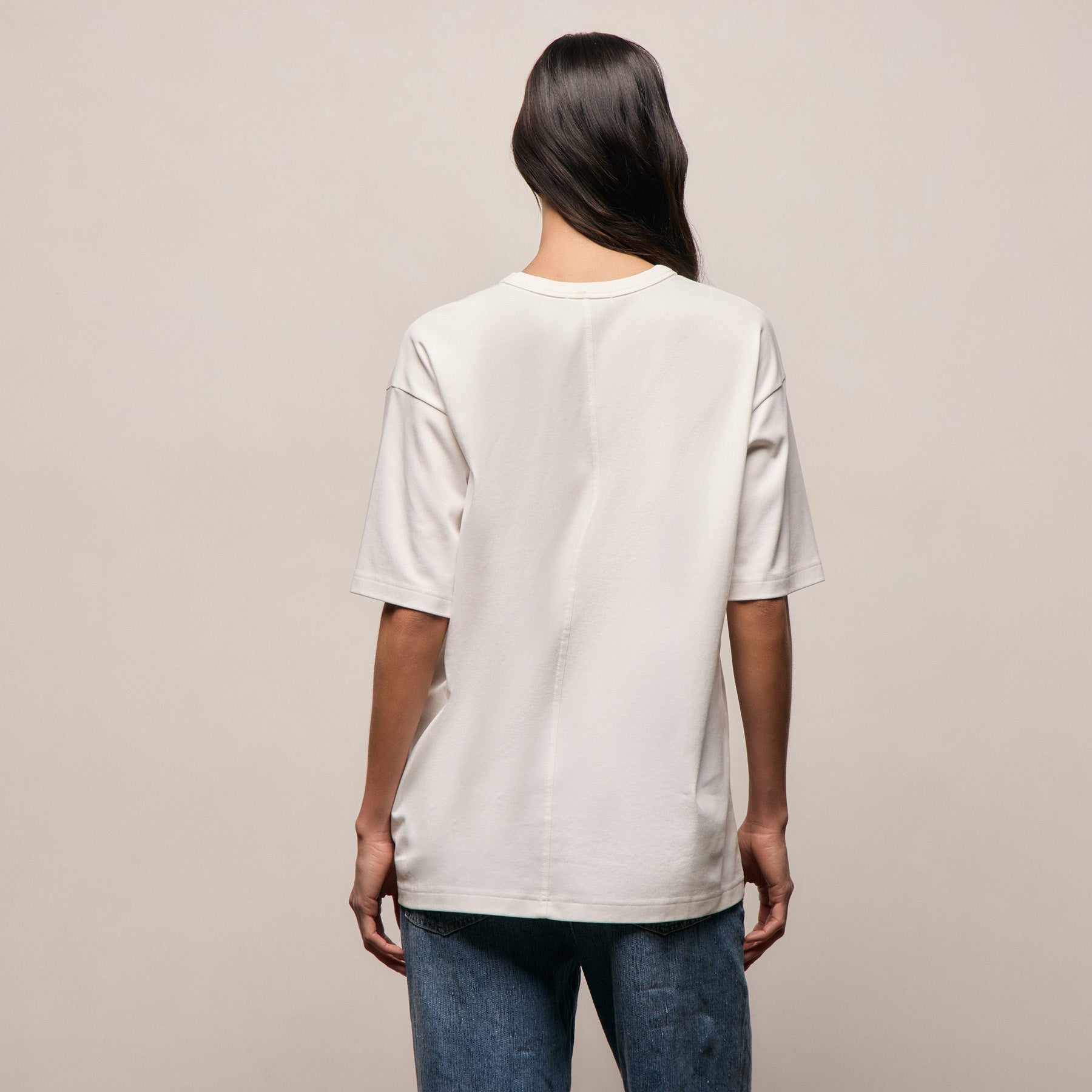 Cotton Jersey Oversized Tee - Off White
