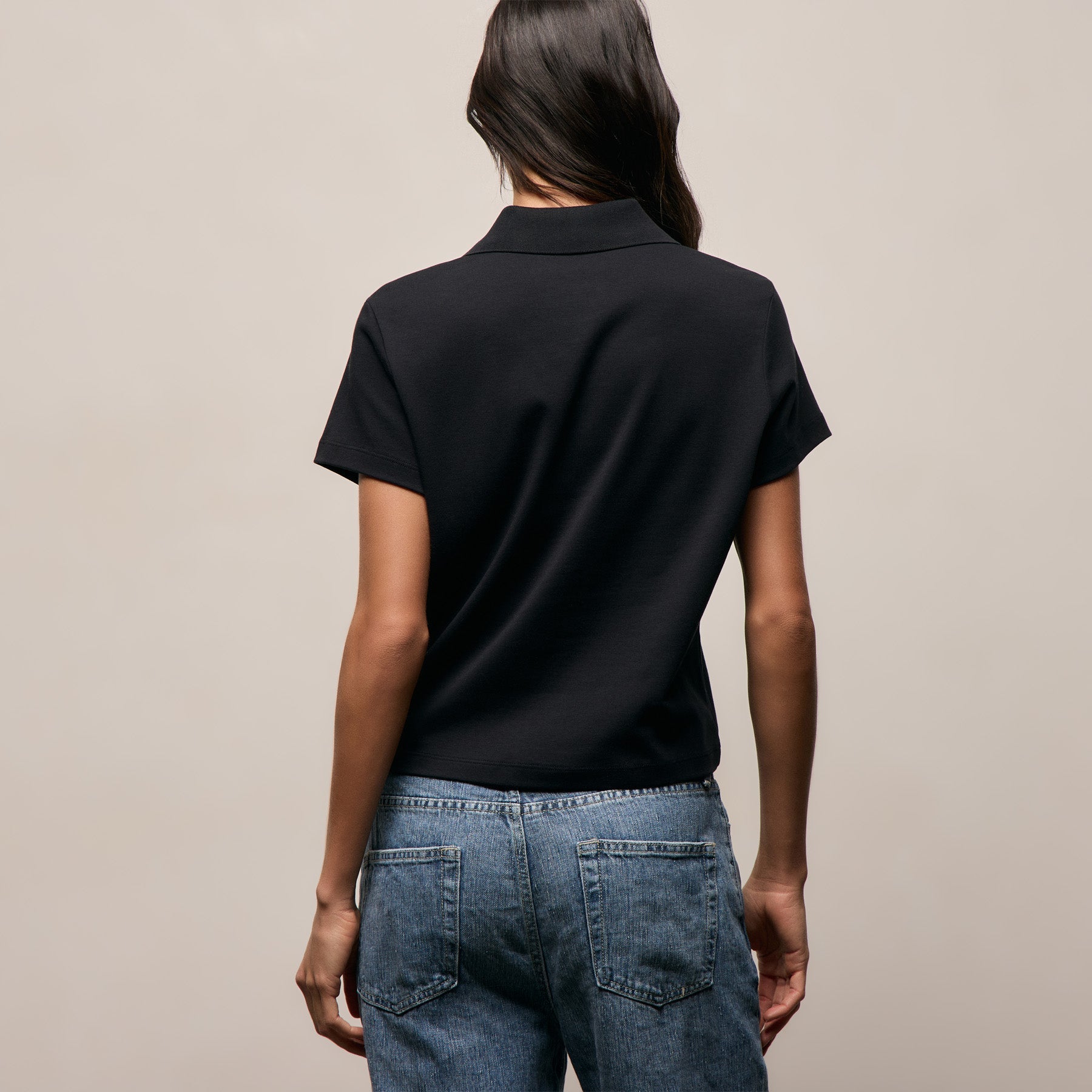 Cotton Jersey Polo - Black