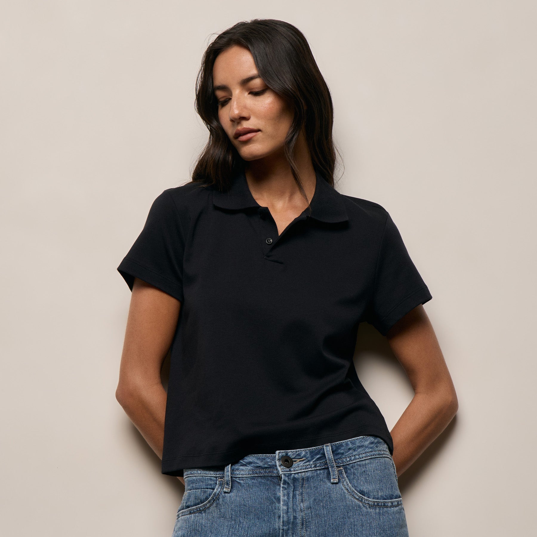 Cotton Jersey Polo - Black