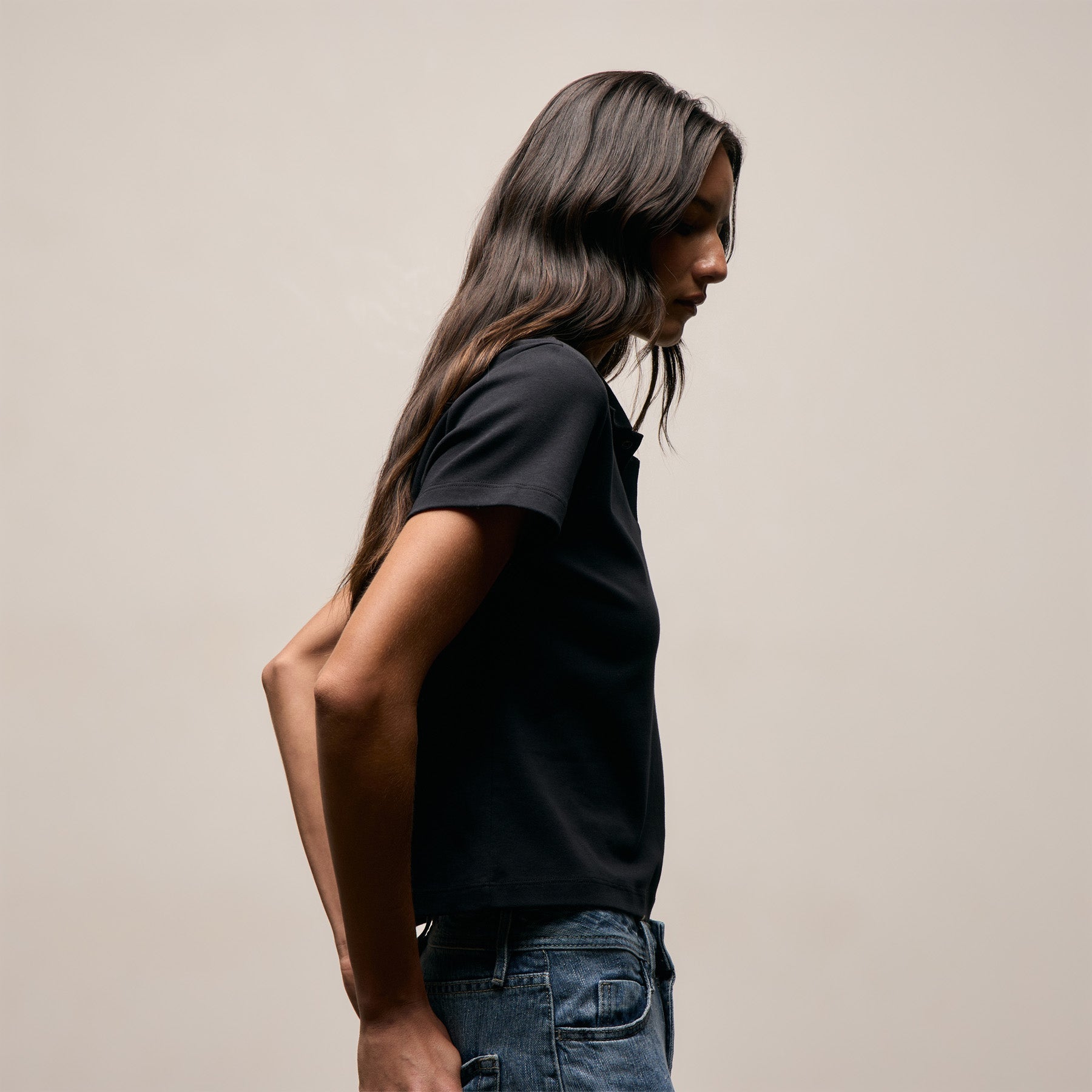 Cotton Jersey Polo - Black