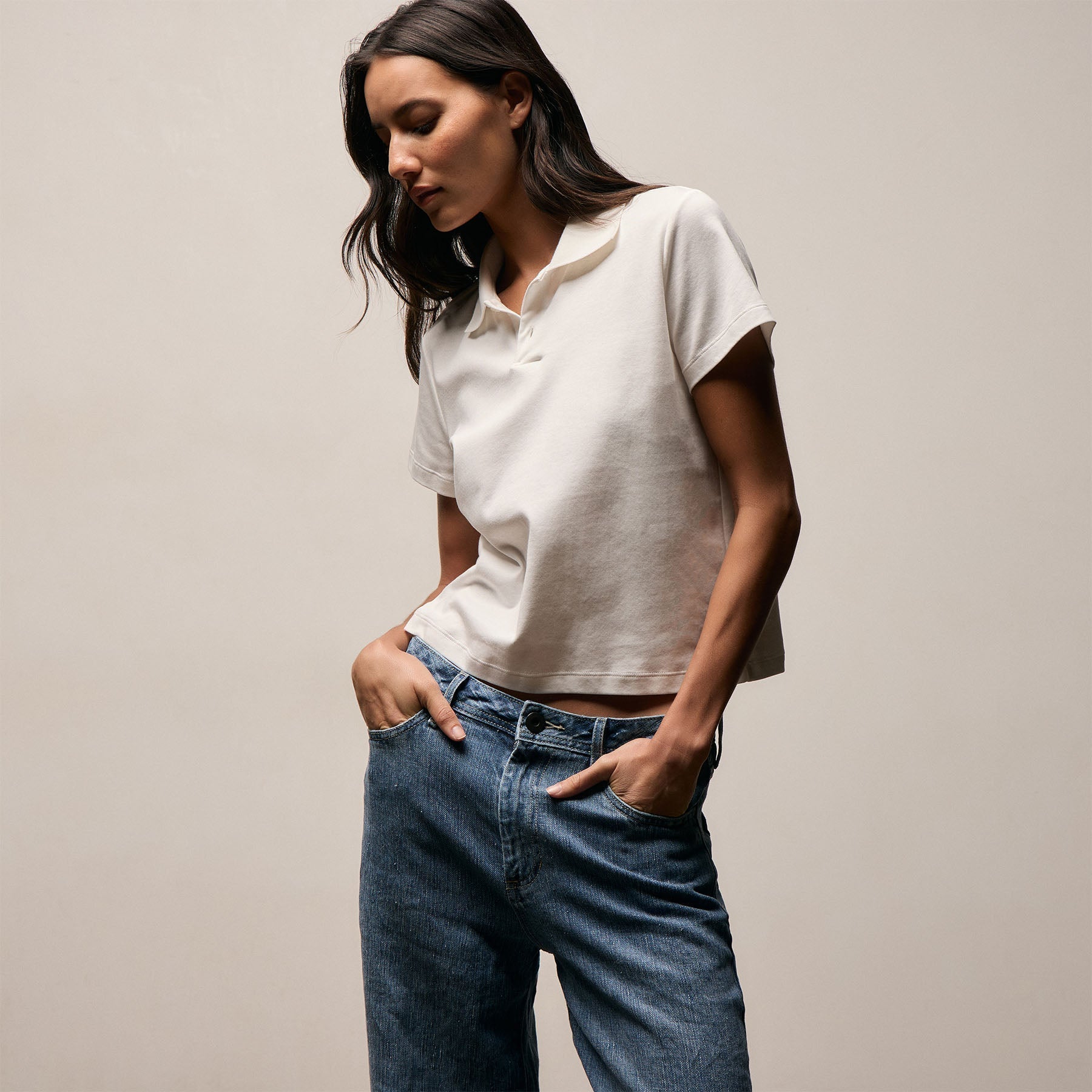 Cotton Jersey Polo - Off White