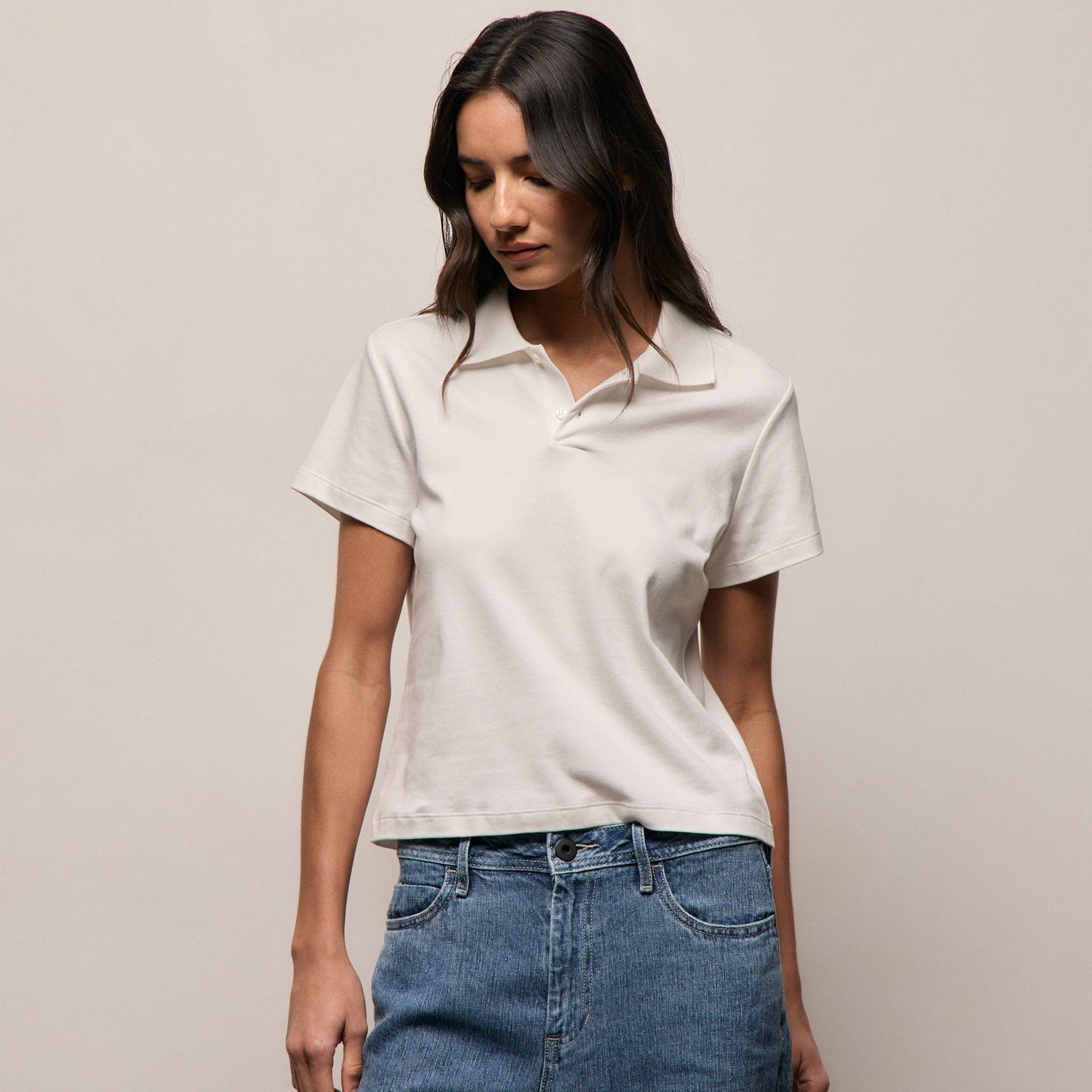 Cotton Jersey Polo - Off White