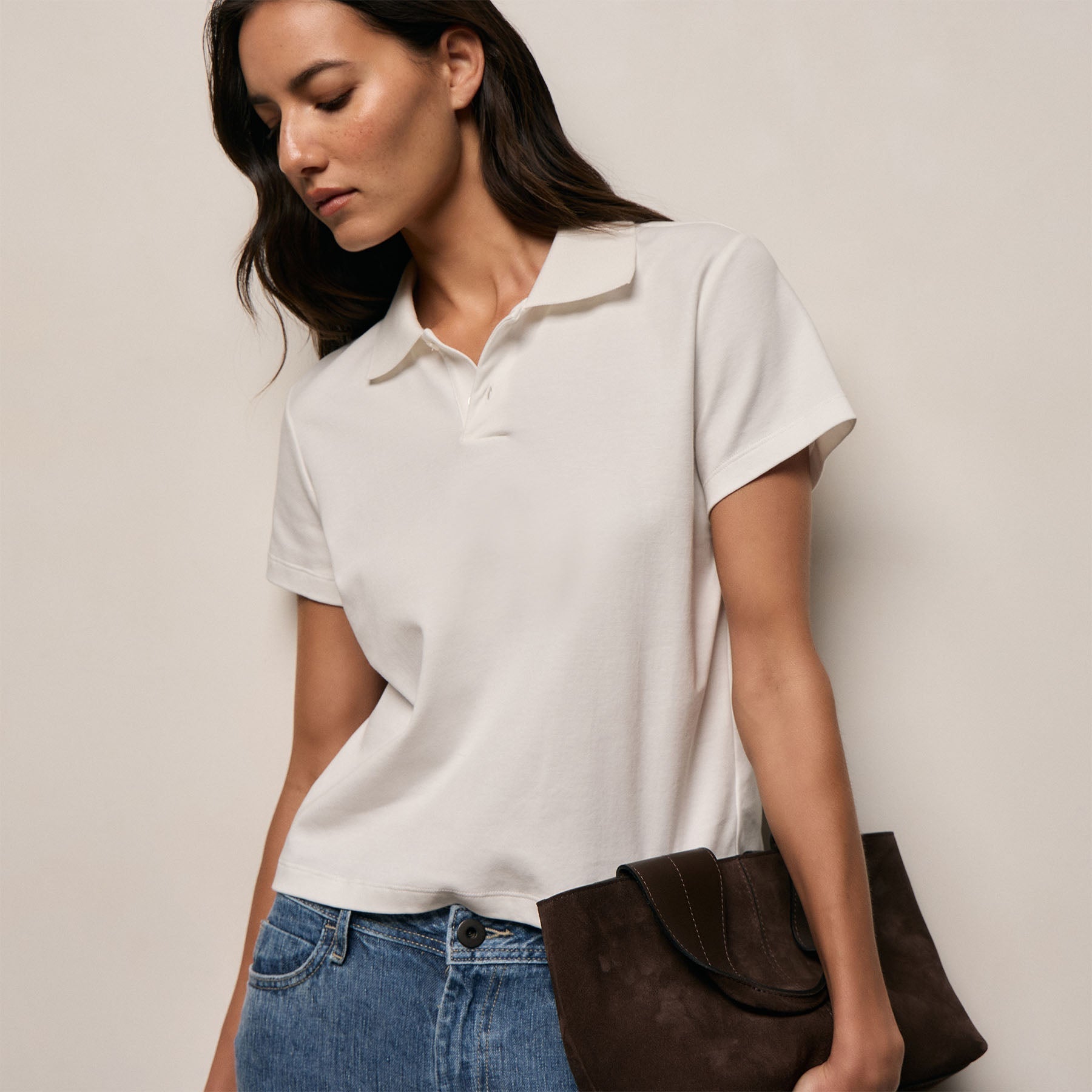 Cotton Jersey Polo - Off White