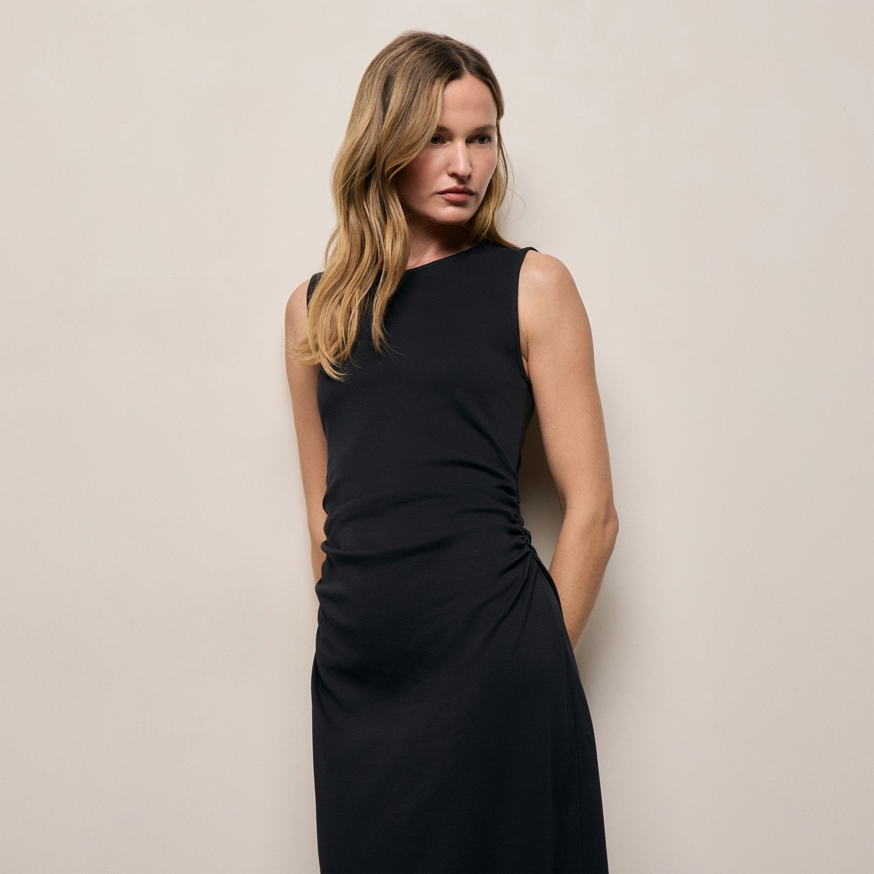 Cotton Jersey Tank Dress - Black