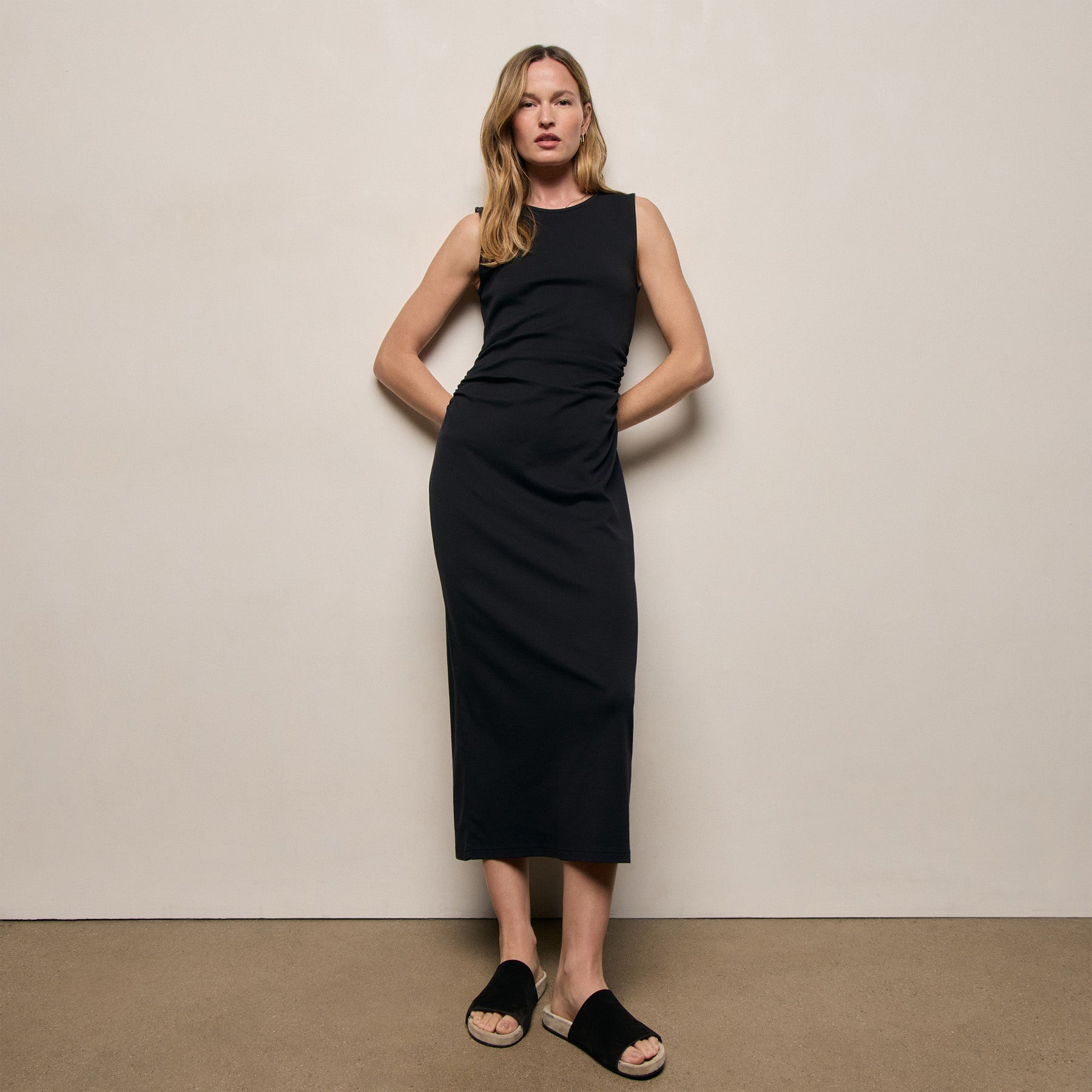 Cotton Jersey Tank Dress - Black