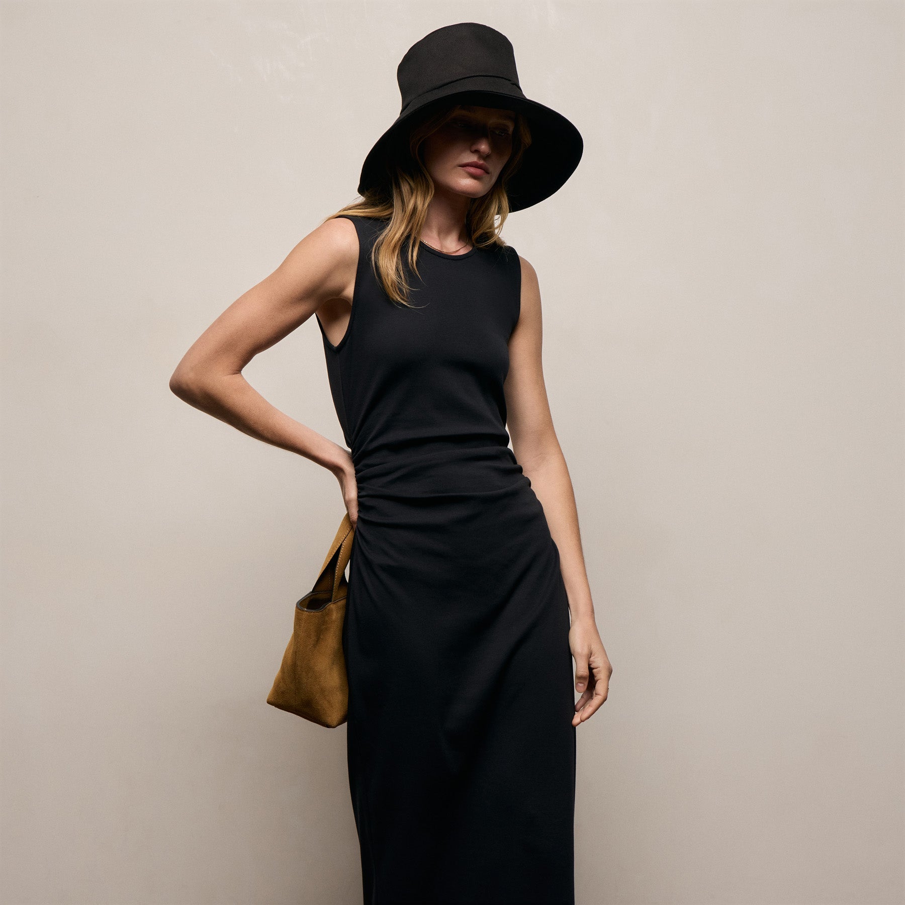 Cotton Jersey Tank Dress - Black