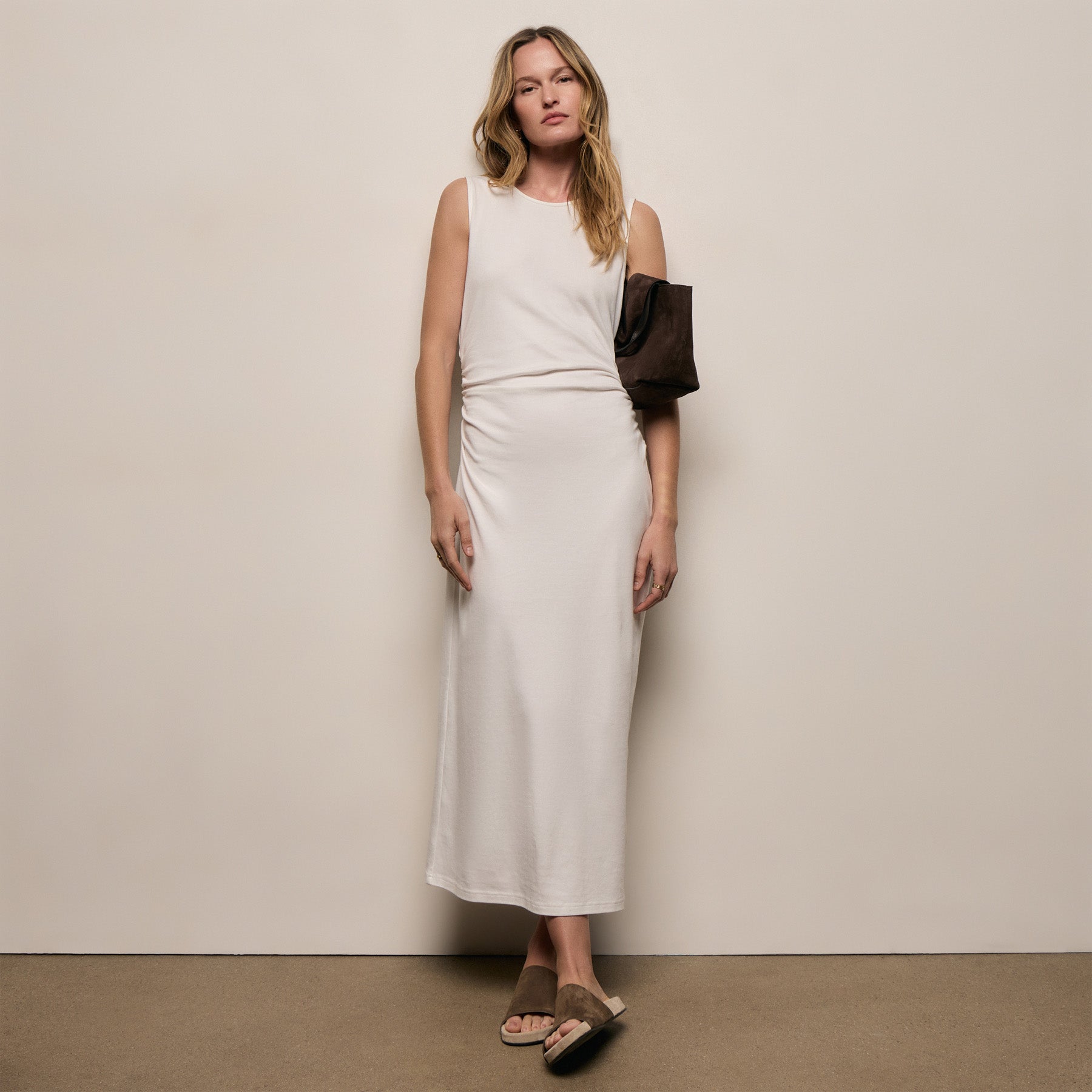 Cotton Jersey Tank Dress - Off White