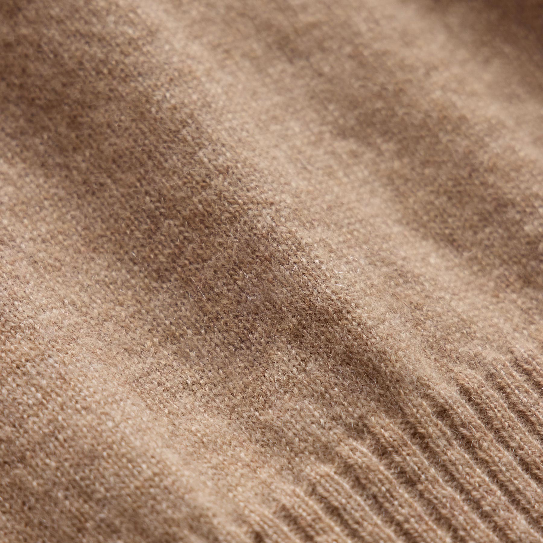 Italian Spun Cashmere Half Zip - Soft Beige/Stucco
