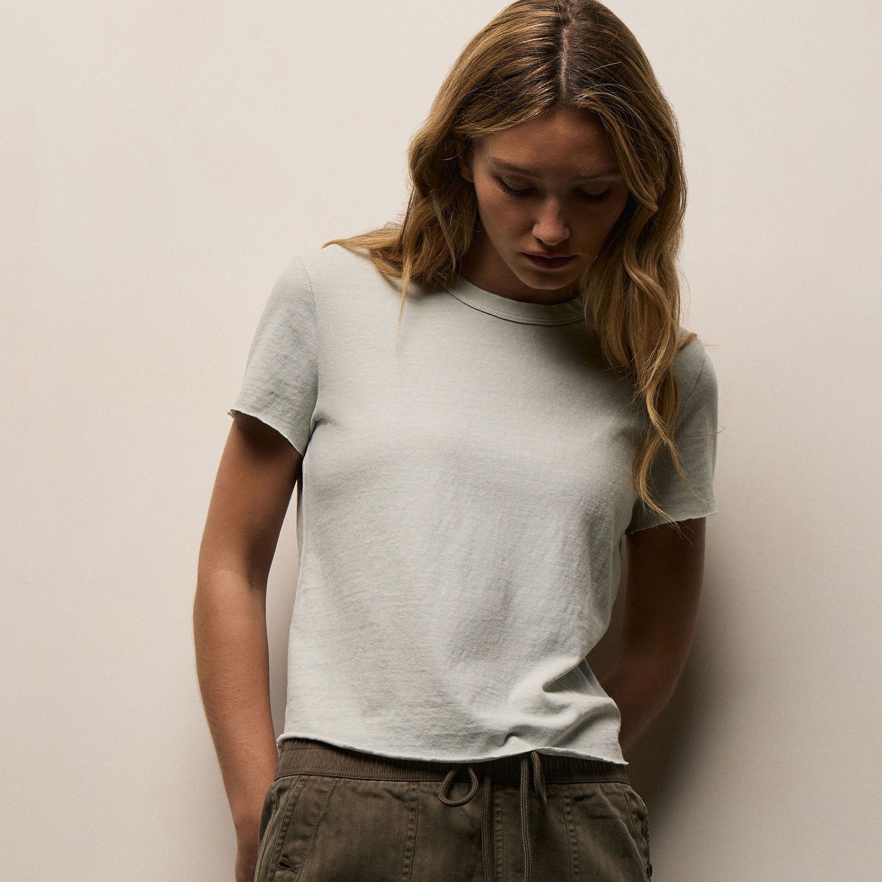 Slub Jersey Shrunken Tee - Celery Pigment