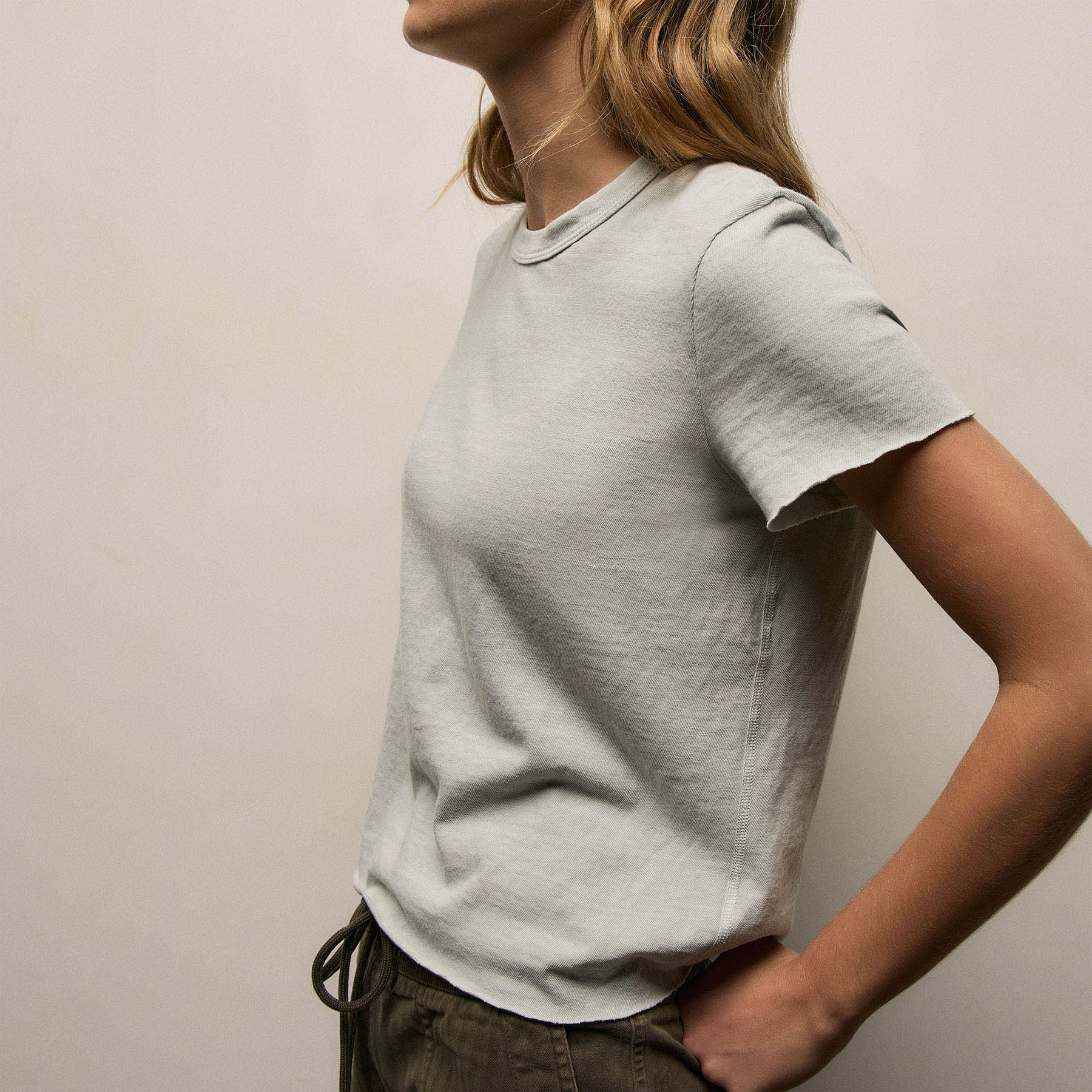 Slub Jersey Shrunken Tee - Celery Pigment